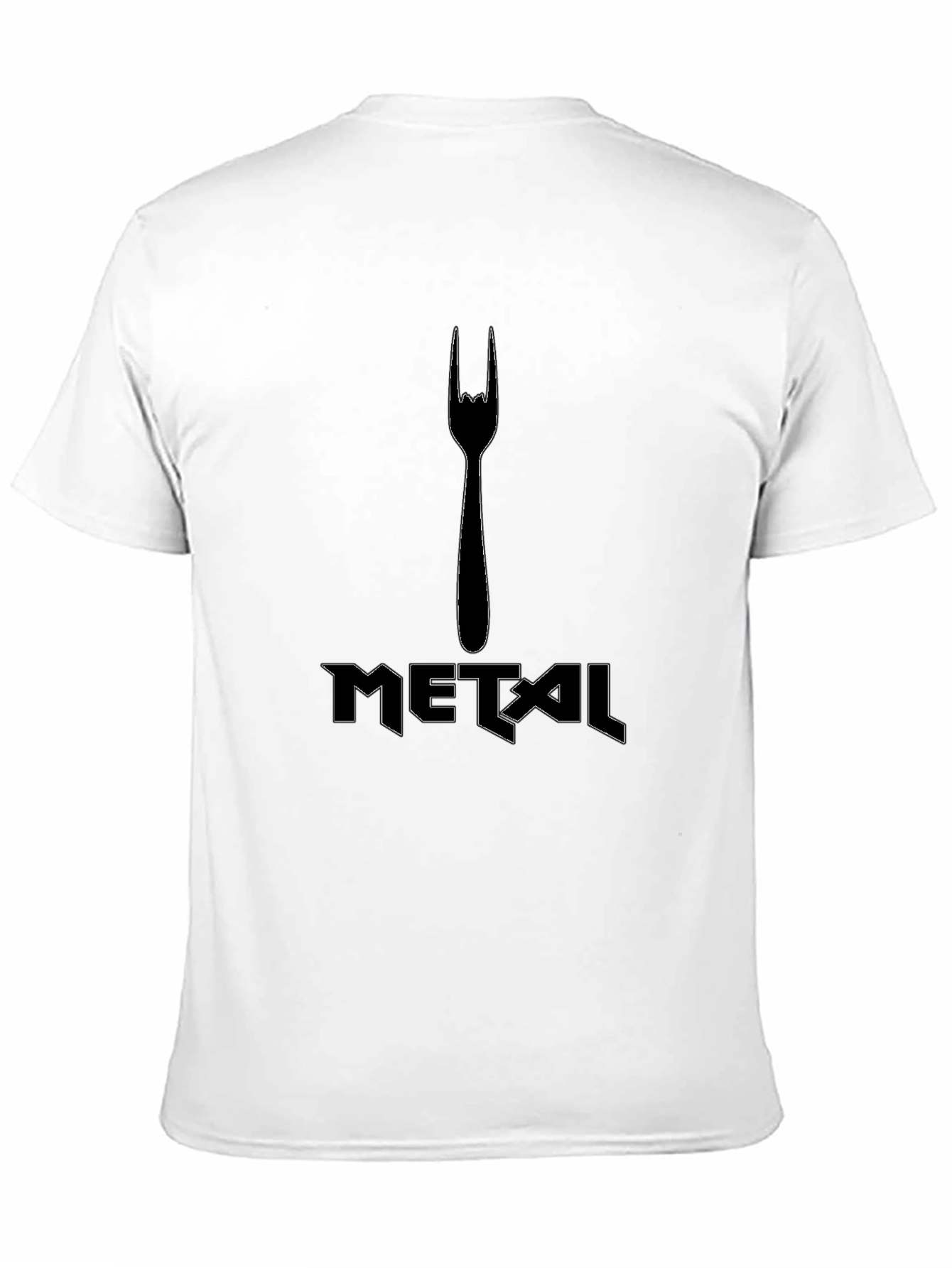Black Metal Fork Graphic Tee - Black Cotton T-Shirt view 11