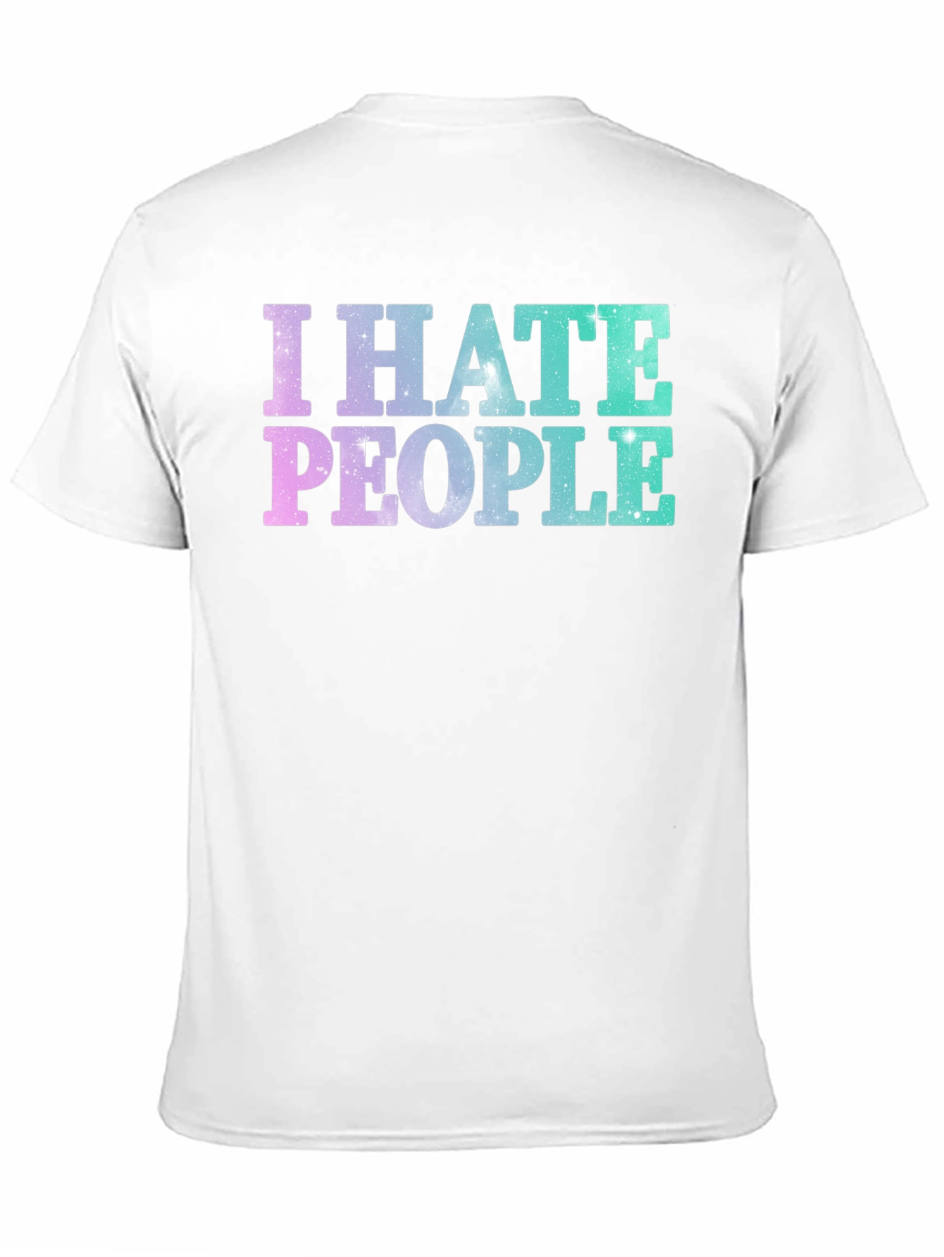 Black I Hate People Galaxy T-Shirt view 11