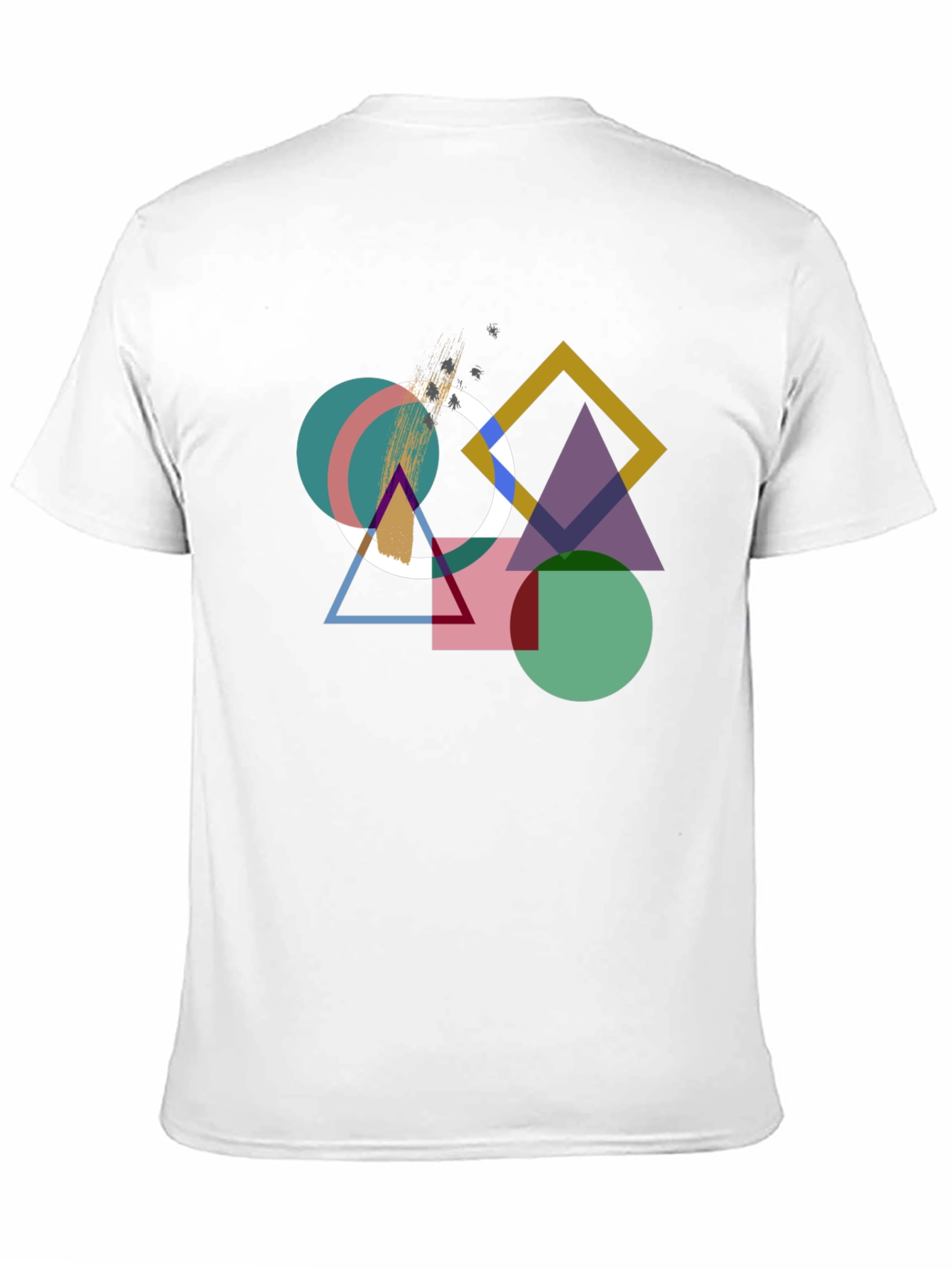 Black Geometric Design Black T-Shirt view 11