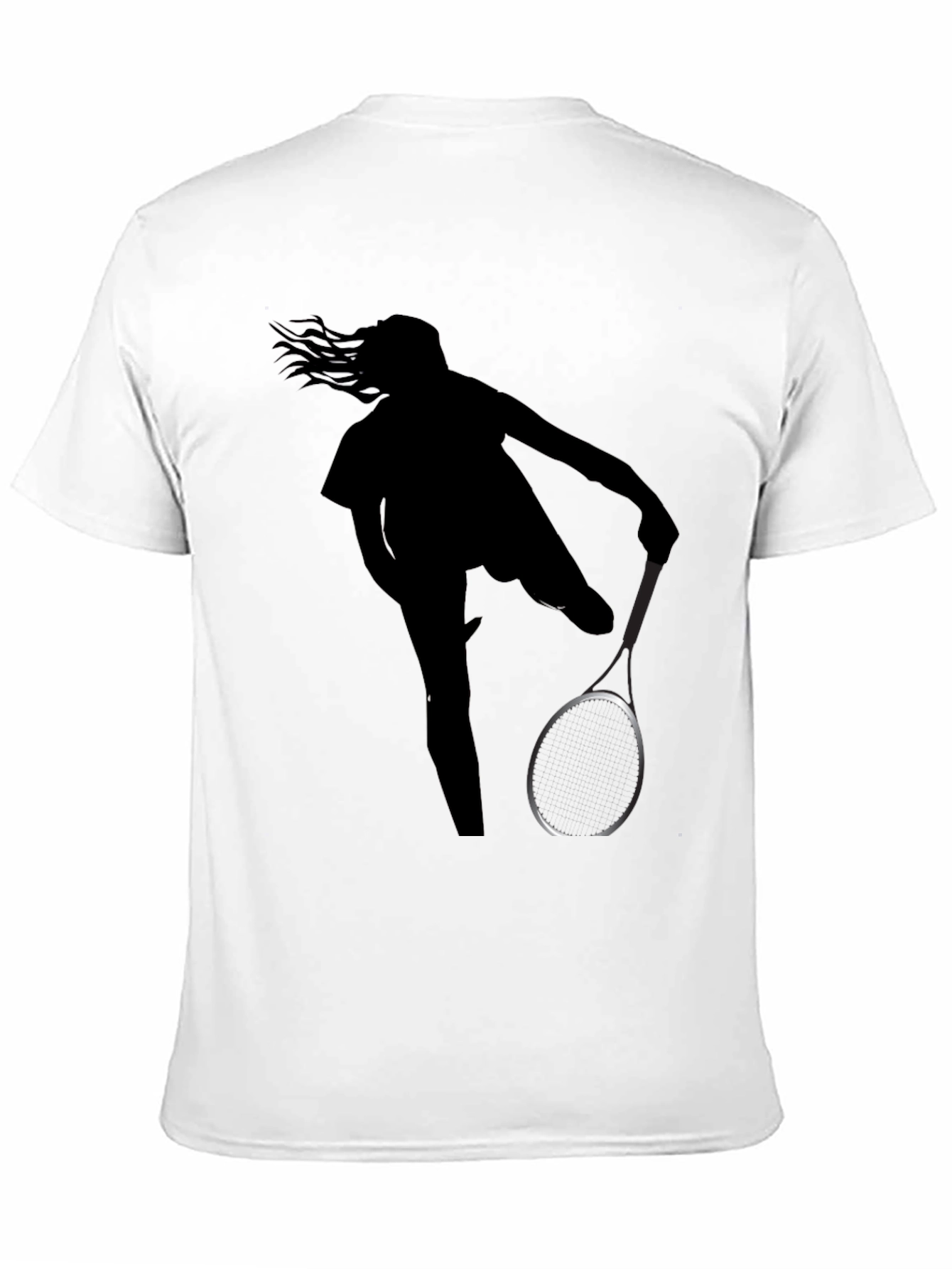 Black Tennis Player Silhouette Black Graphic Tee view 11