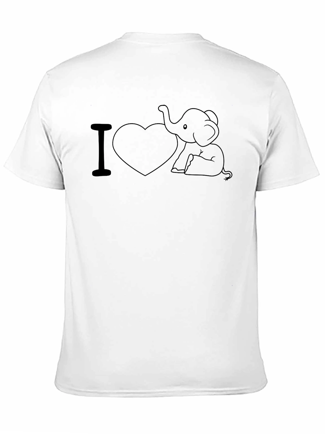 Black I Love Elephants Black T-Shirt view 11