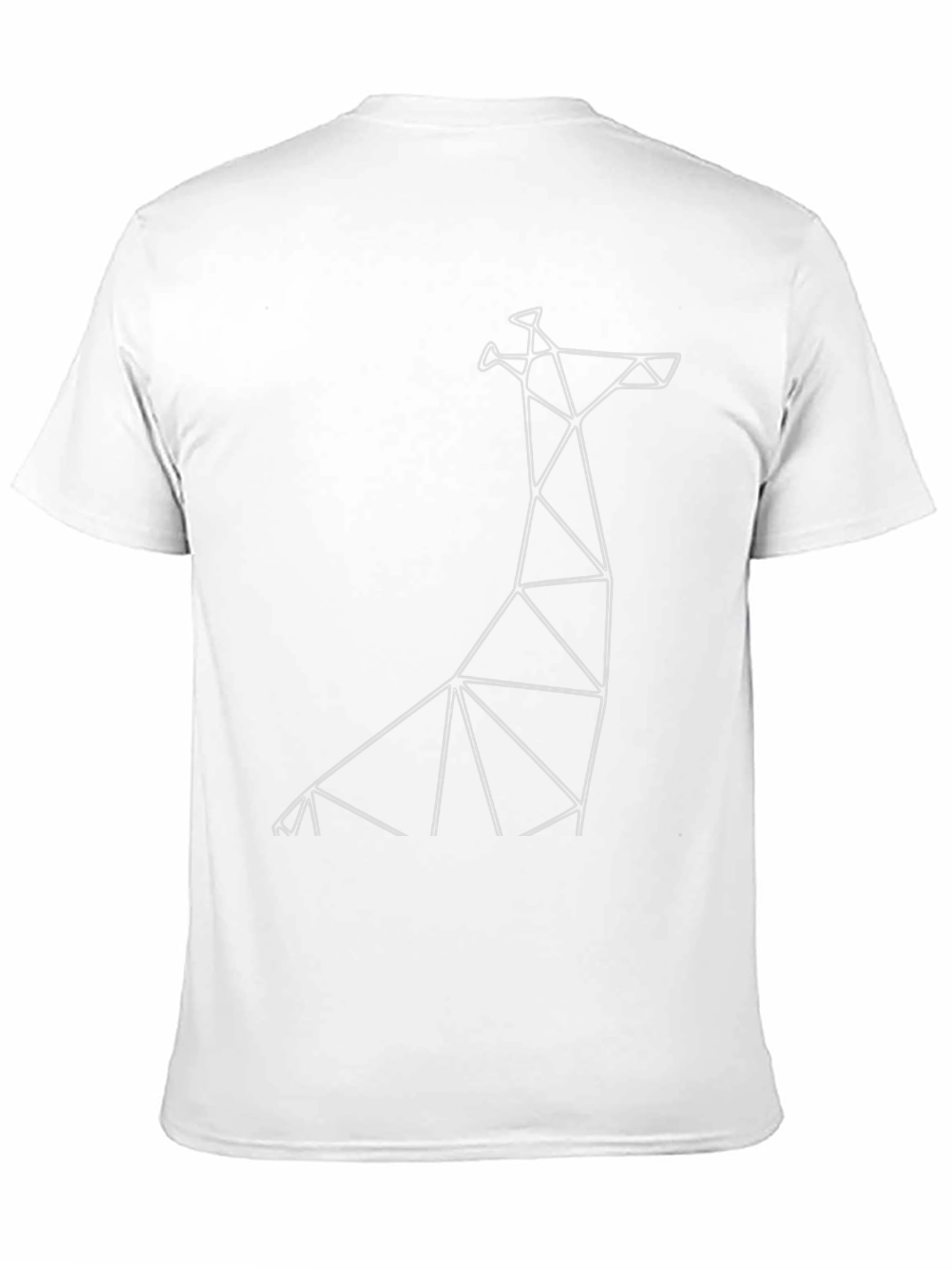 Black Geometric Giraffe Black T-Shirt - Modern Minimalist Design view 11