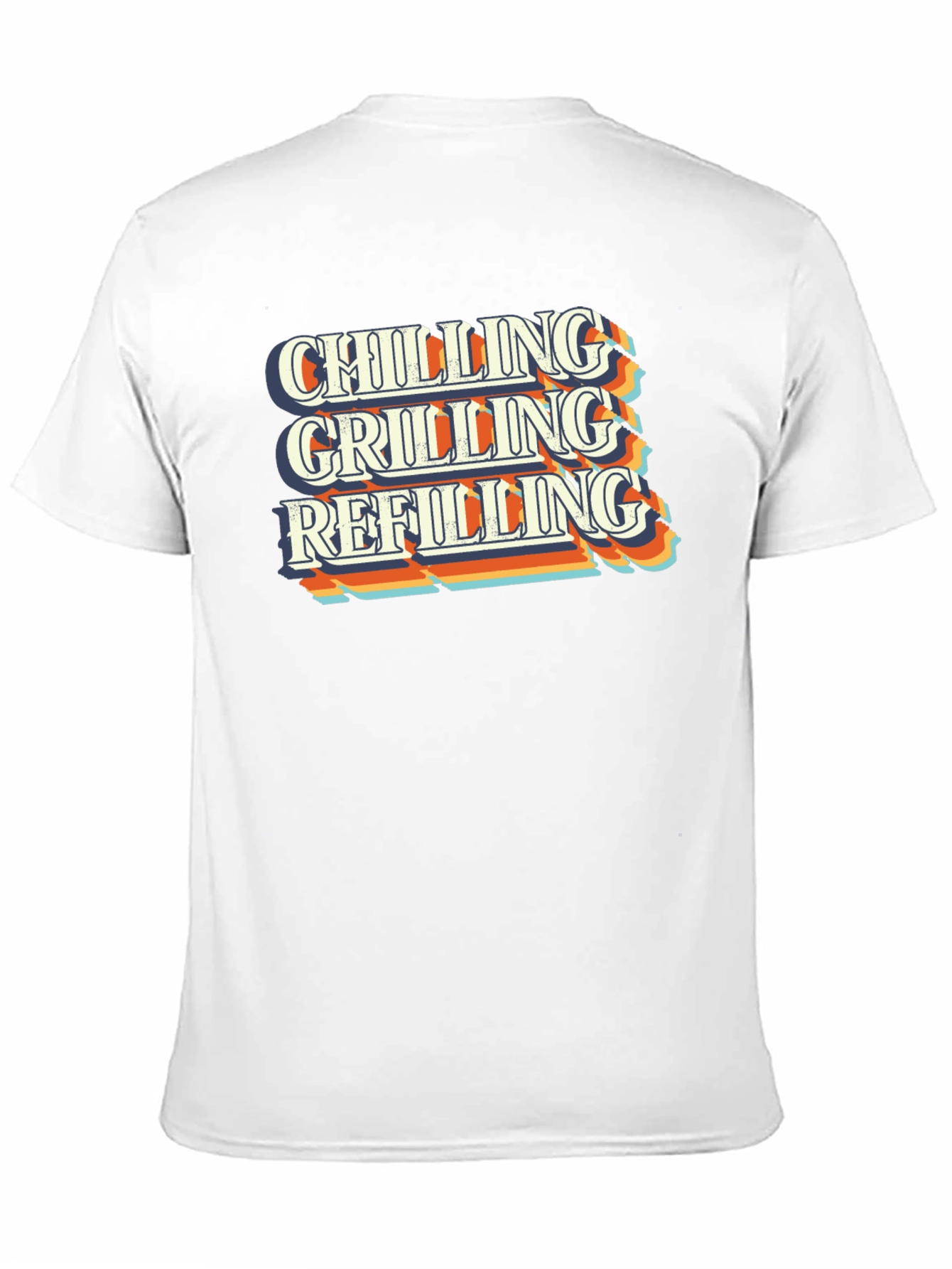 Black Chilling Grilling Refilling Men's Black T-Shirt view 11