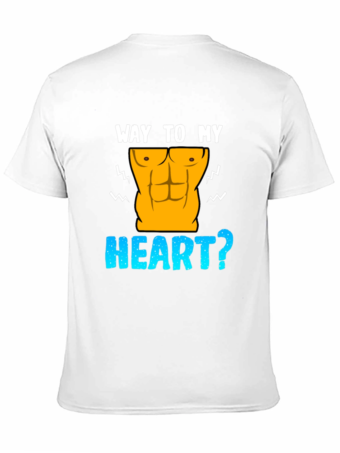 Black Way To My Heart Abs Funny Graphic T-Shirt view 11
