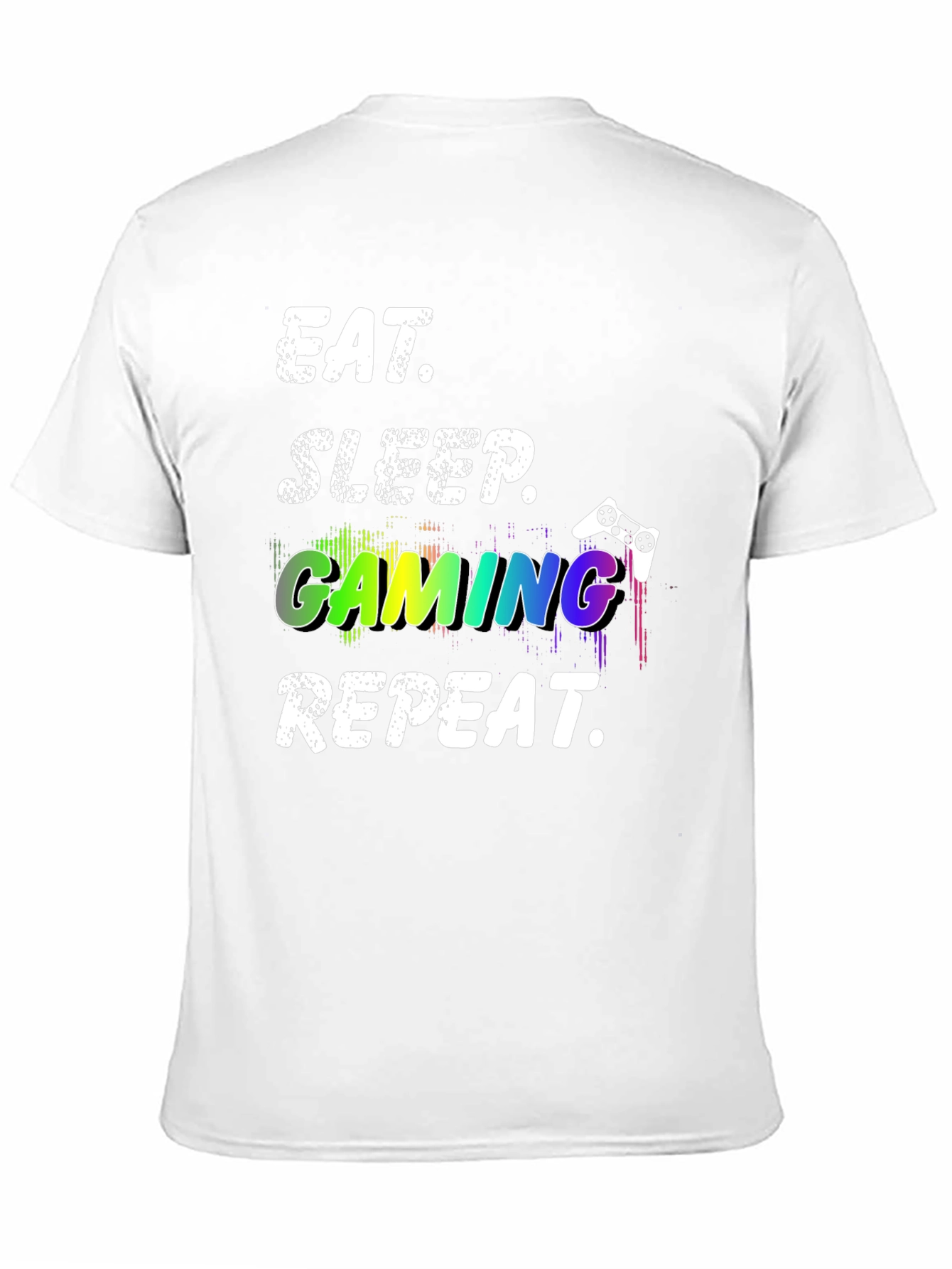 Black Eat Sleep Gaming Repeat Black T-Shirt view 11