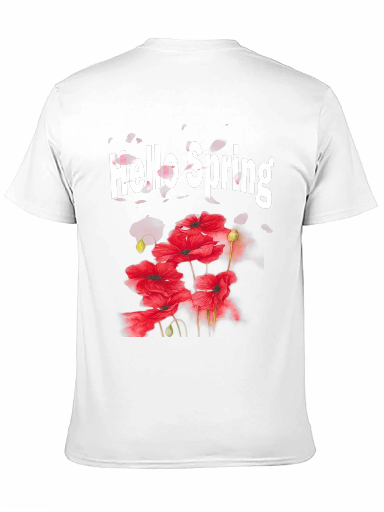 Black Hello Spring T-Shirt - Floral Design Black Tee view 11