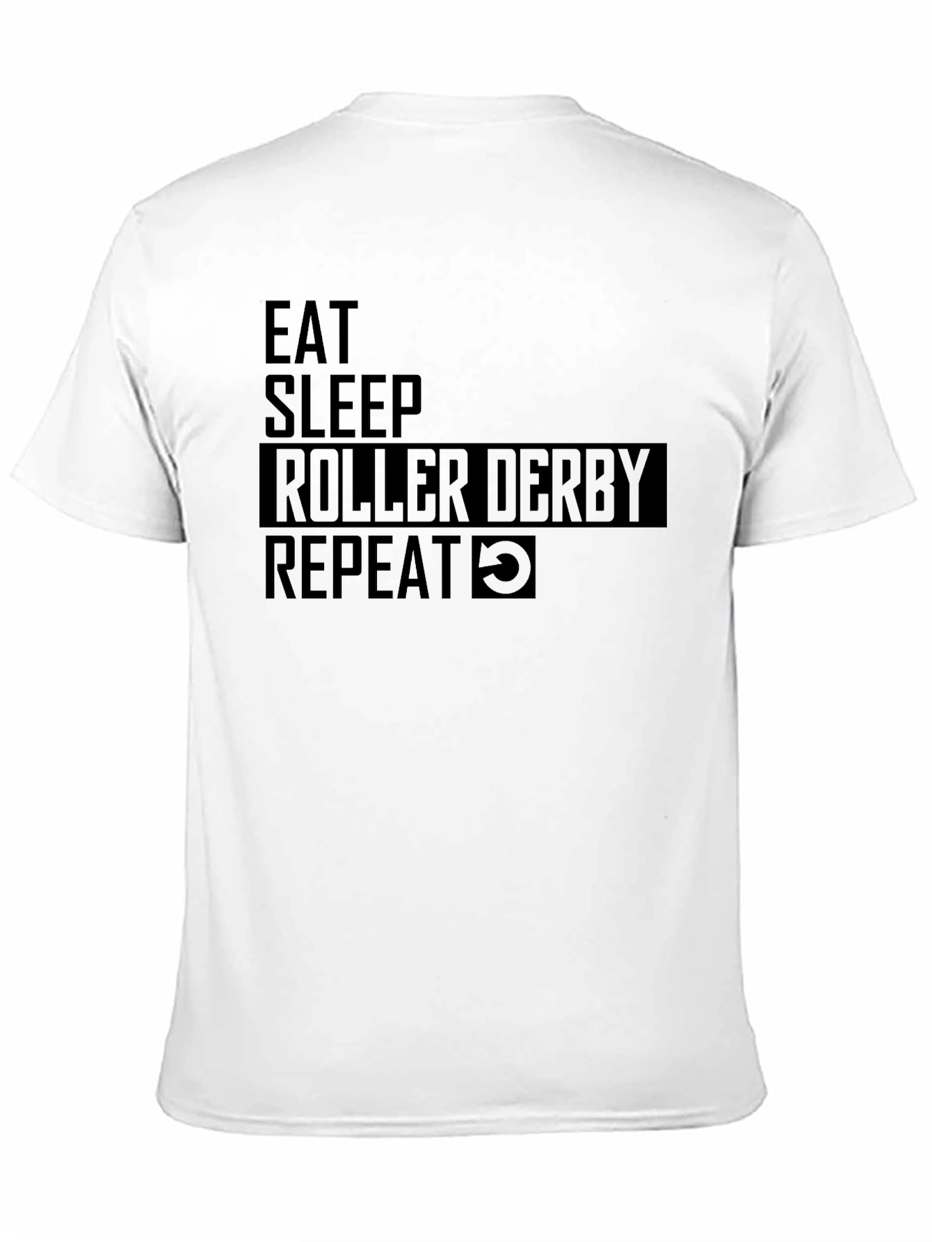 Black Eat Sleep Roller Derby Repeat Black T-Shirt view 11