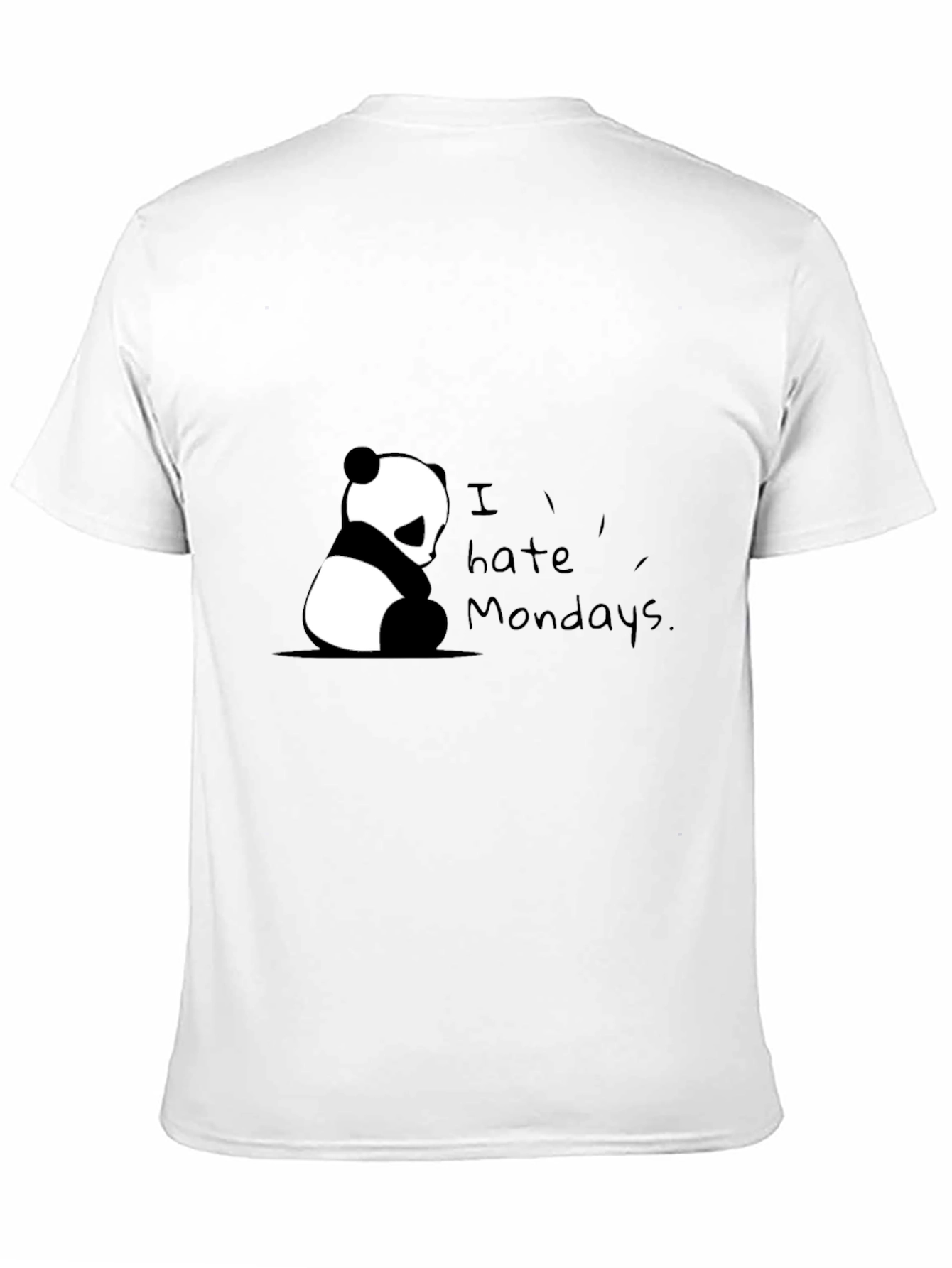 Black I Hate Mondays Panda Black T-Shirt view 11