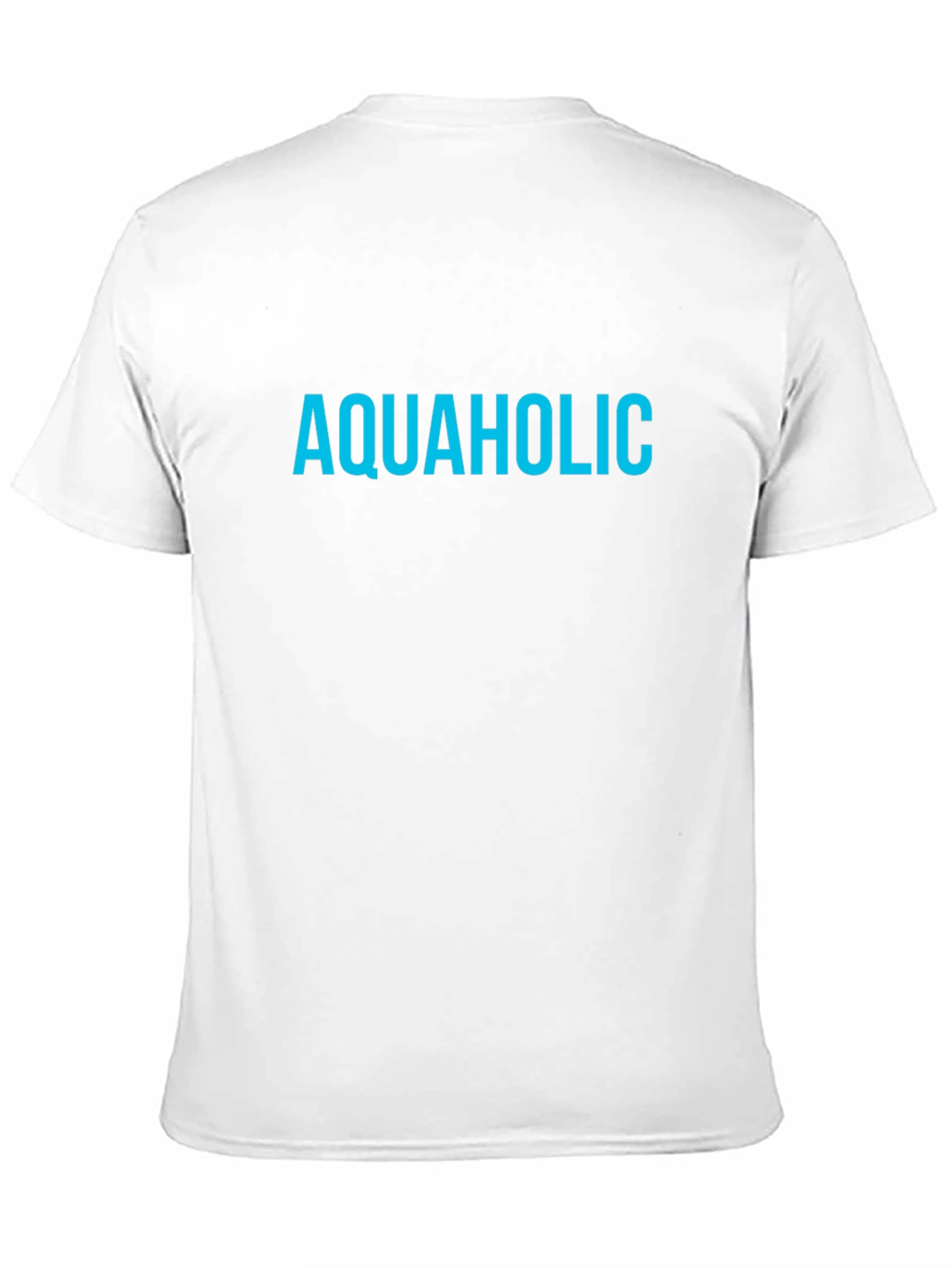 Black Aquaholic T-Shirt - Blue Text on Black Tee view 11