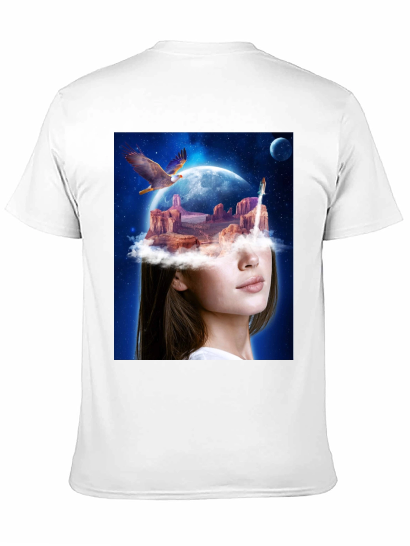 Black Surreal Dreamscape Graphic Tee - Unique Artistic T-Shirt view 11