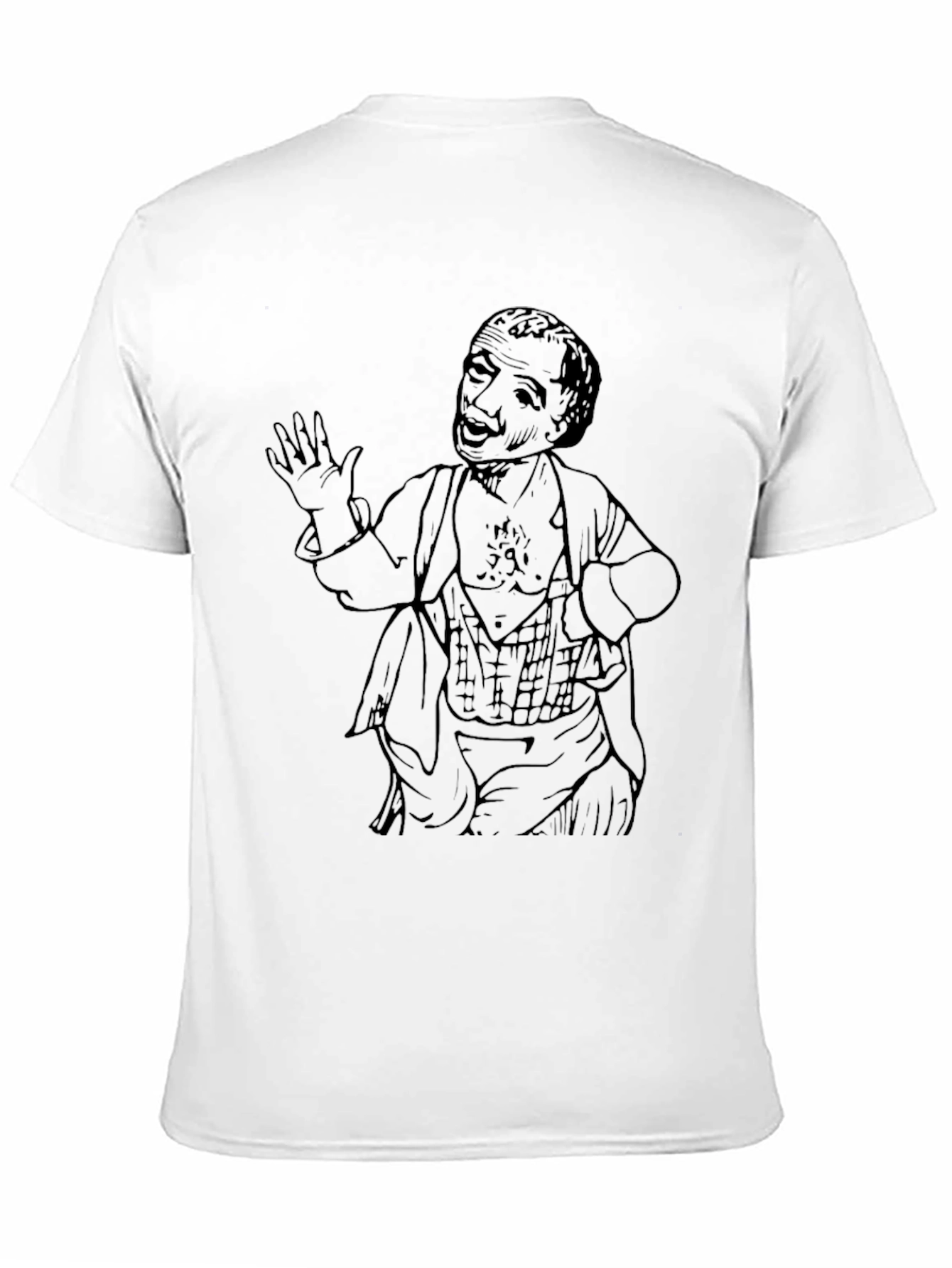 Black Vintage Graphic Tee - Comedian Sketch Black T-Shirt view 11