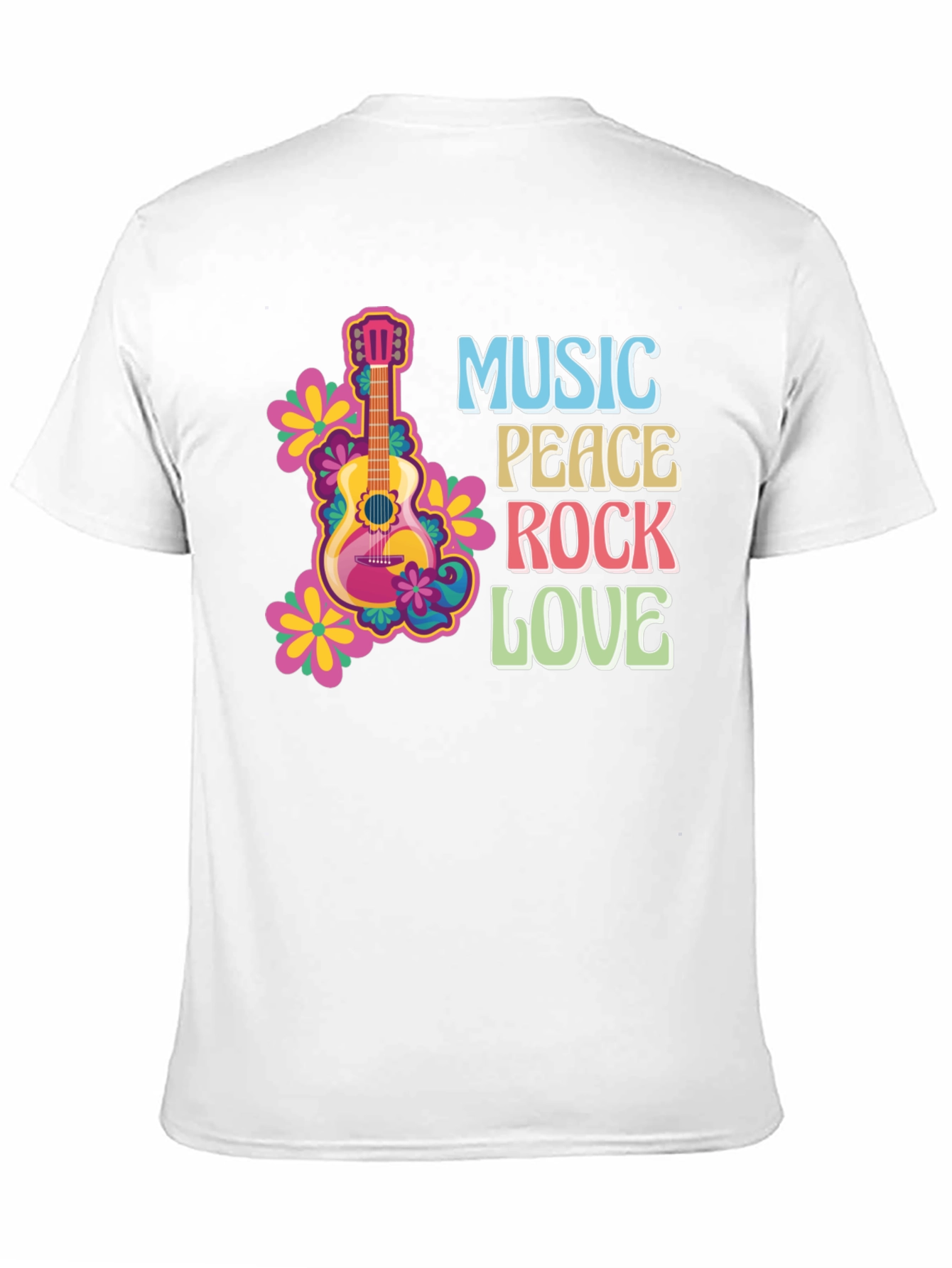 Black Music Peace Rock Love Graphic T-Shirt view 11