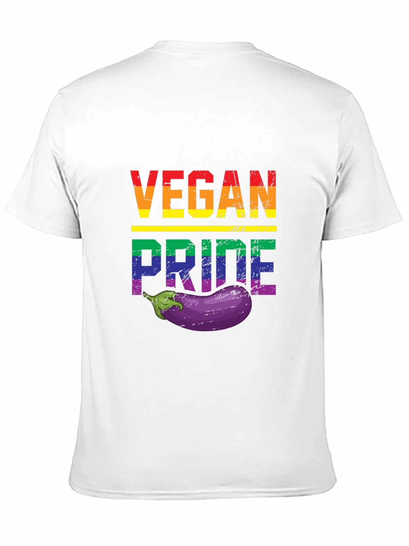 Black Vegan Pride T-Shirt with Eggplant view 11
