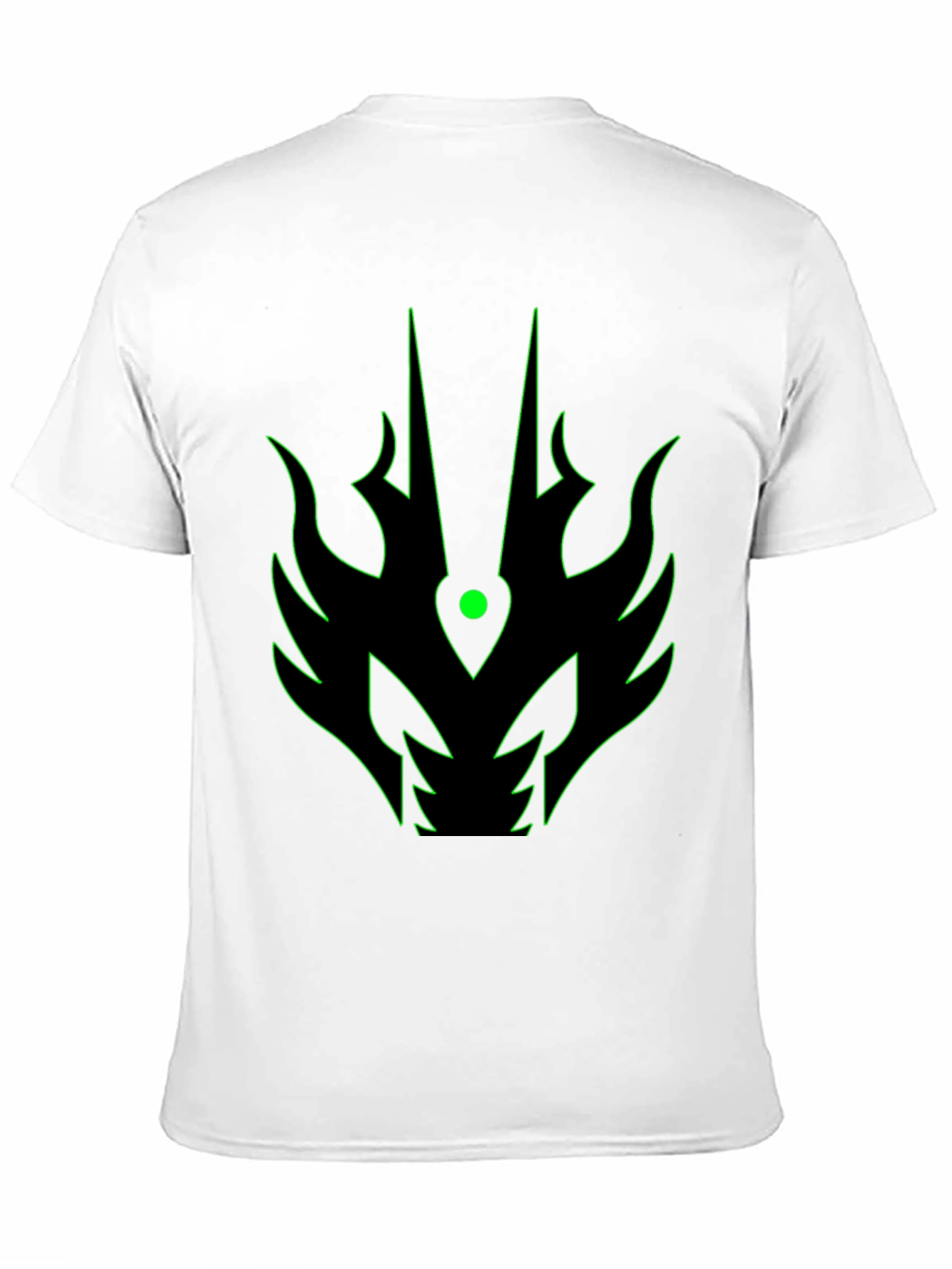 Black Men's Black T-Shirt with Green Dragon Graphic view 11