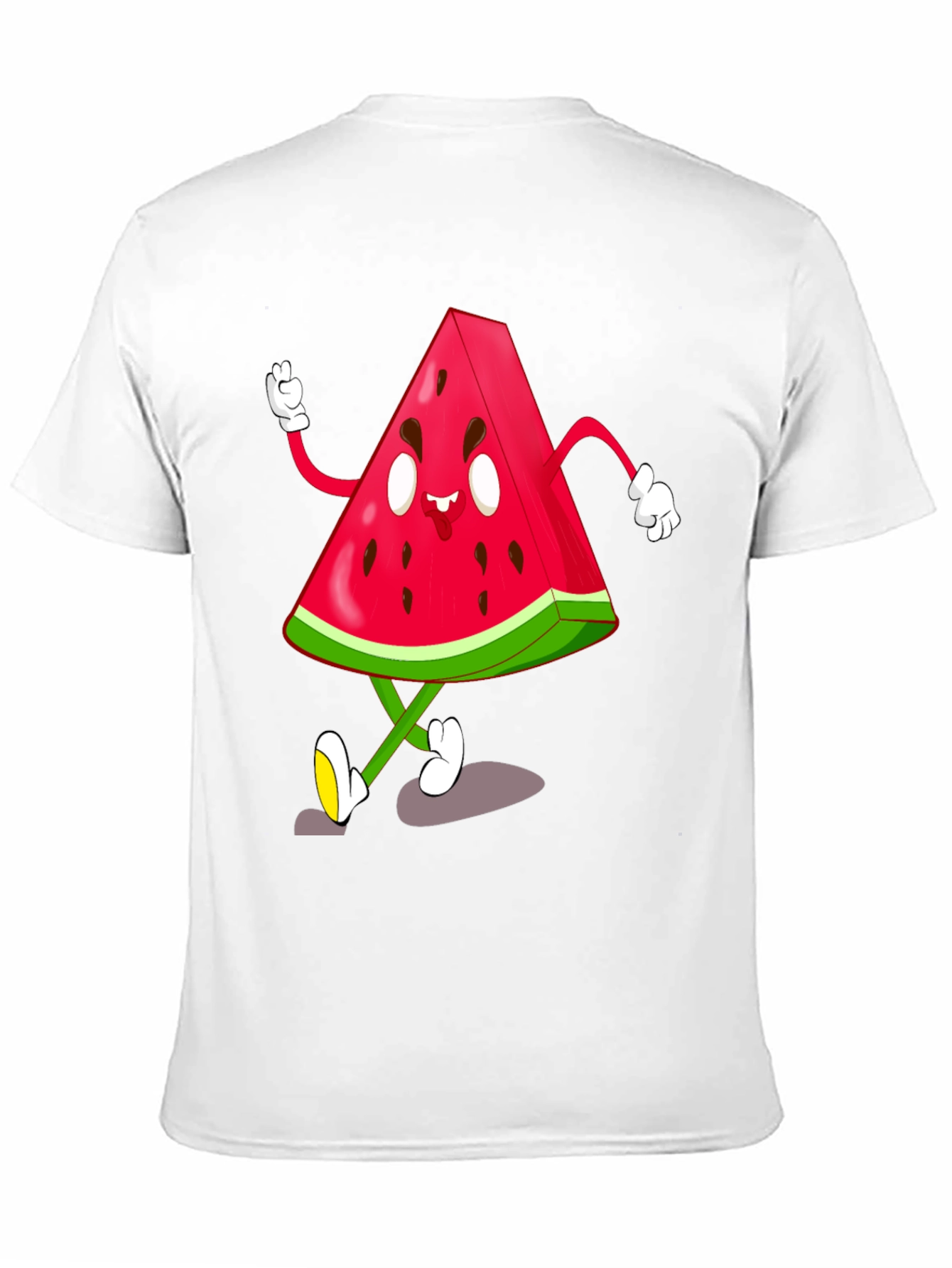 Black Watermelon Cartoon Graphic Black T-Shirt view 11