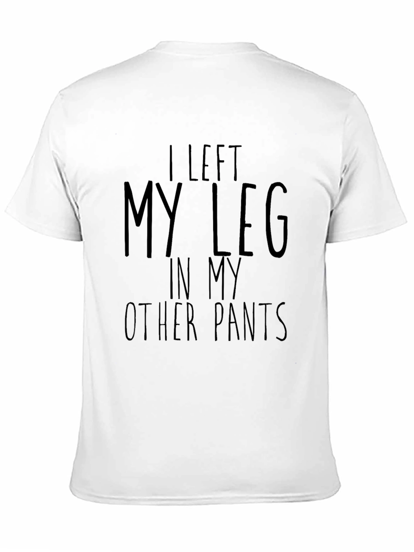 Black Funny "Left My Leg" Graphic Tee - Mens Black T-Shirt view 11
