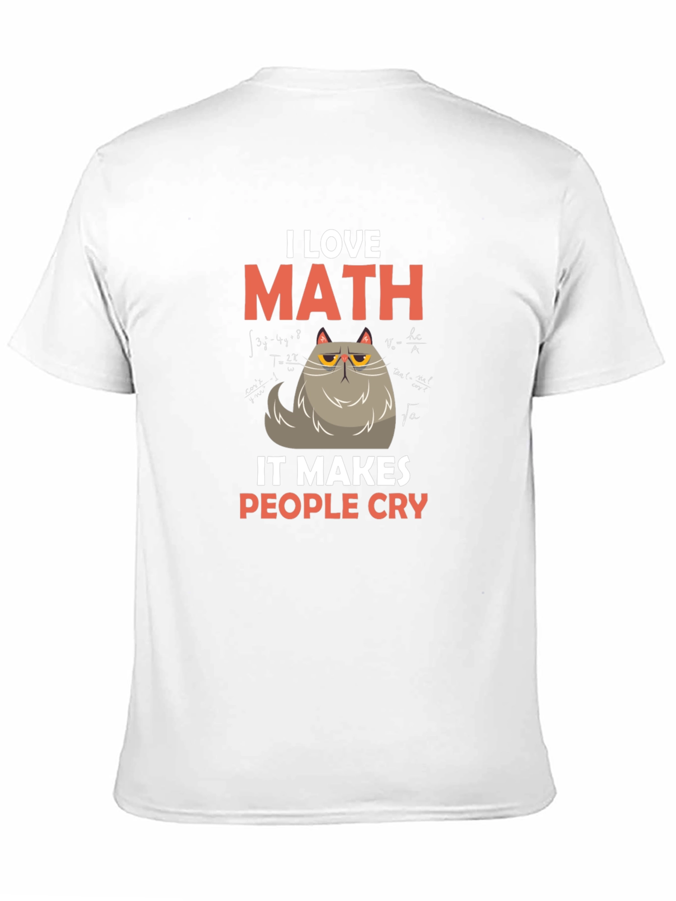 Black I Love Math Cat T-Shirt - Makes People Cry view 11