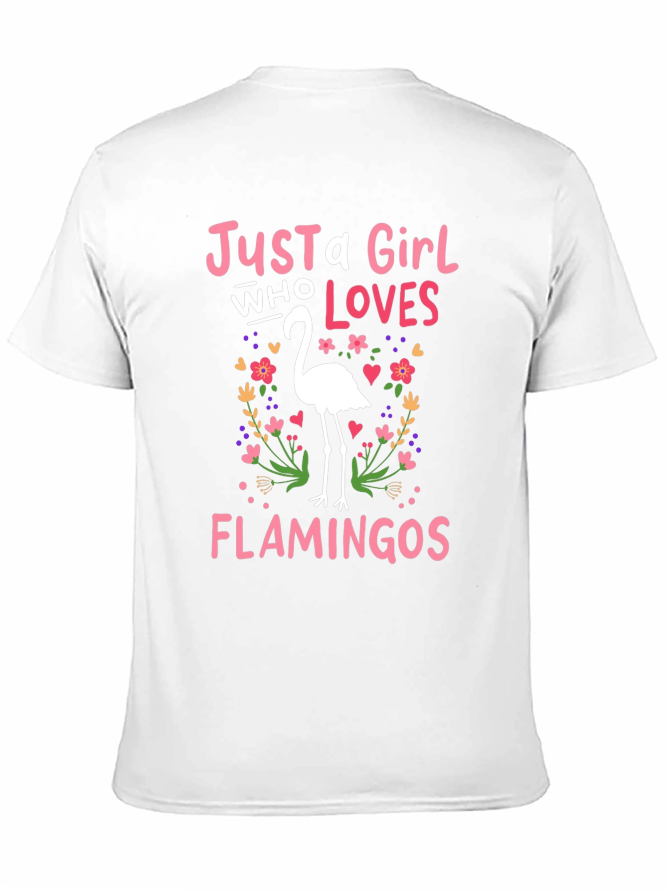 Black Just a Girl Who Loves Flamingos T-Shirt view 11