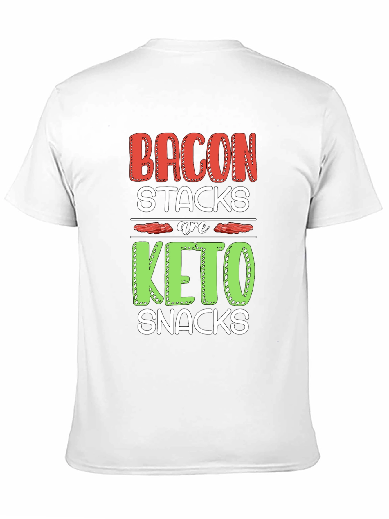 Black Bacon Keto Diet Black T-Shirt view 11
