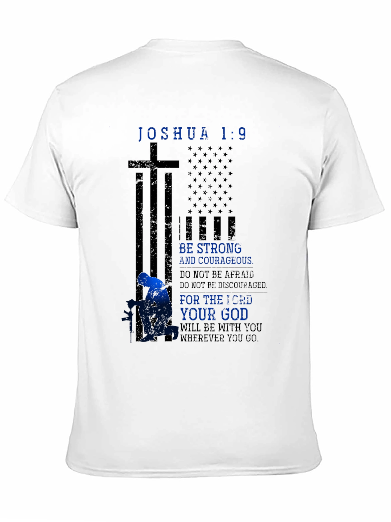 Black Joshua 1:9 Patriotic Graphic Tee view 11