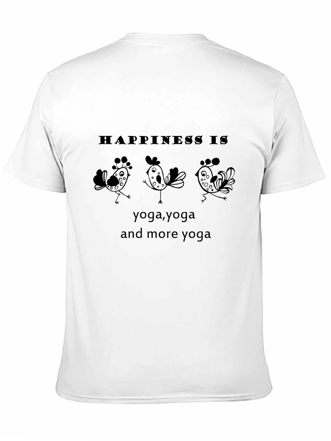 Black Yoga Lover's Happiness T-Shirt view 11
