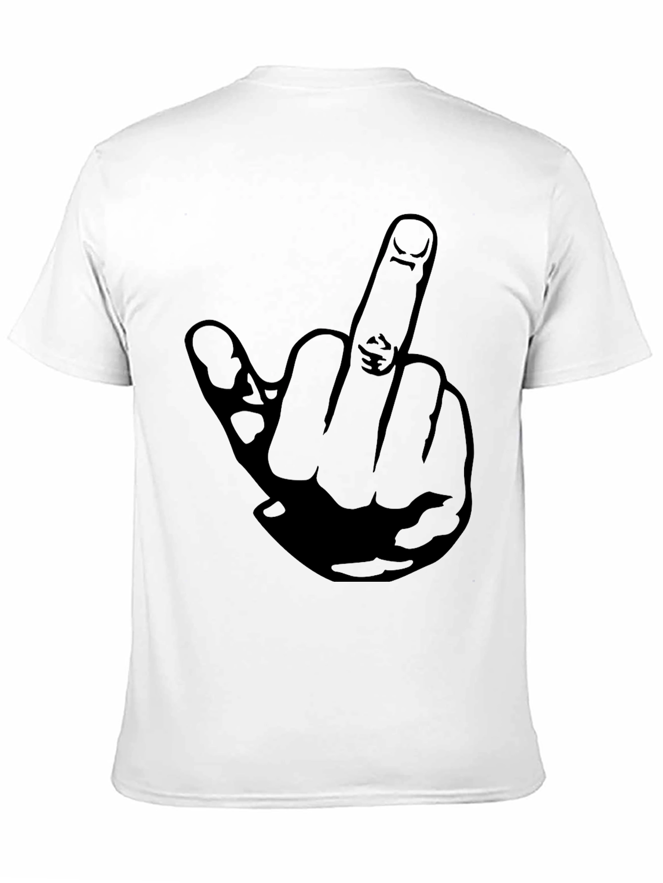 Black Middle Finger Graphic Tee - Black Cotton T-Shirt view 11