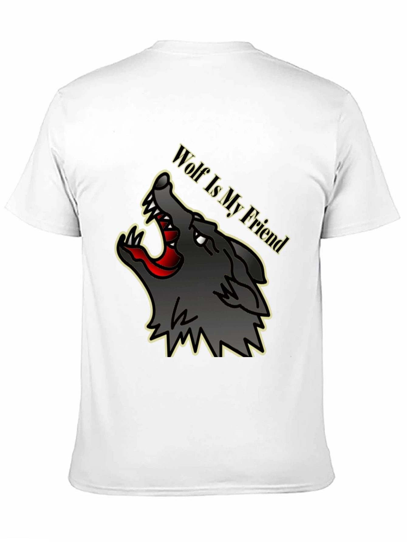 Black Wolf Is My Friend Graphic Tee - Black view 11
