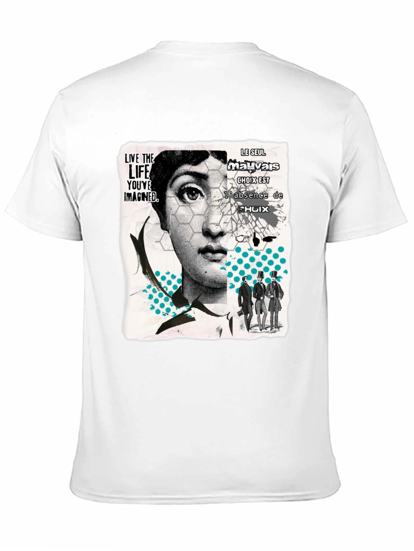 Black Abstract Graphic Print Men's Black T-Shirt view 11