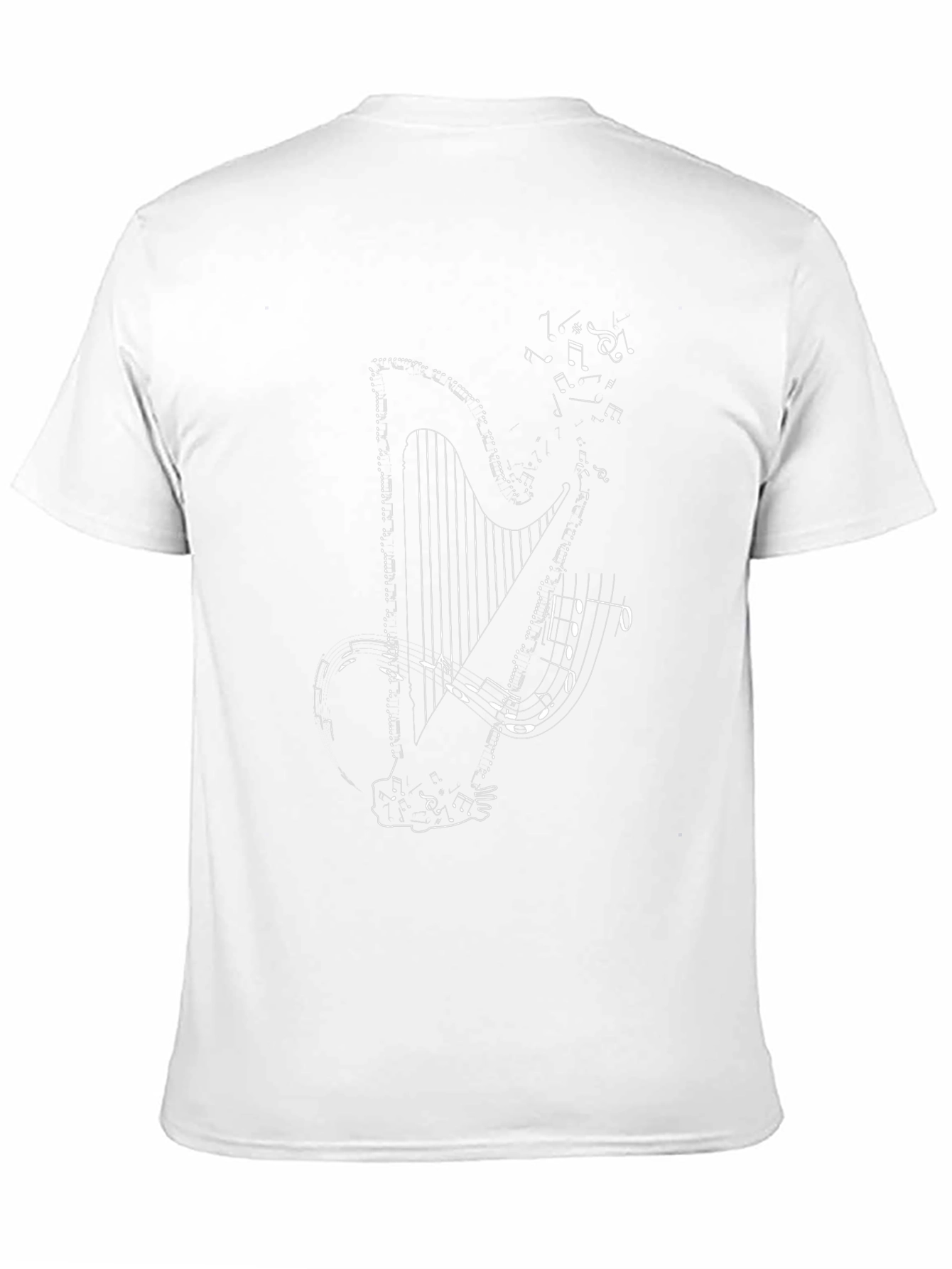 Black Musical Harp Graphic T-Shirt - Black view 11