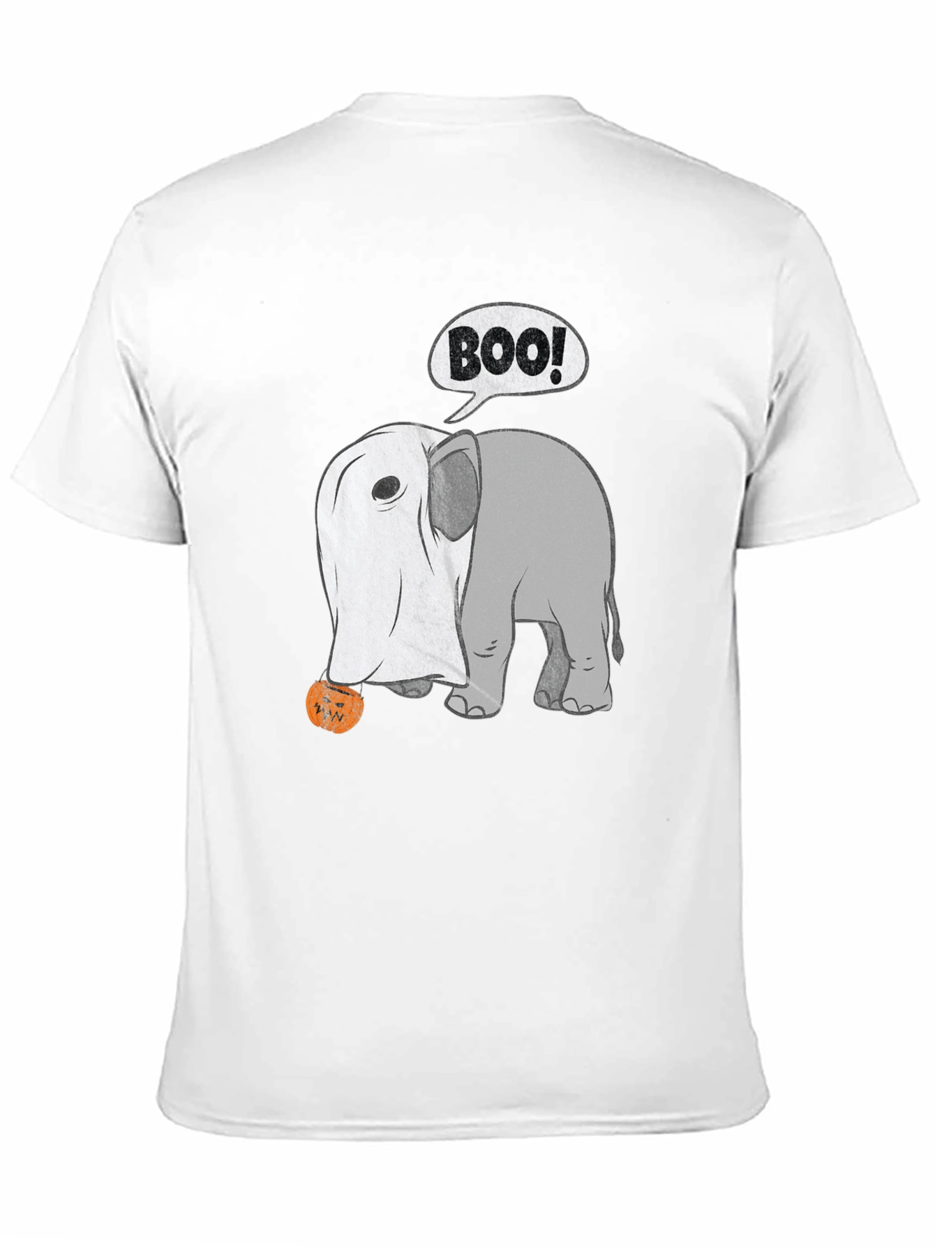 Black Halloween Elephant Boo! T-Shirt view 11