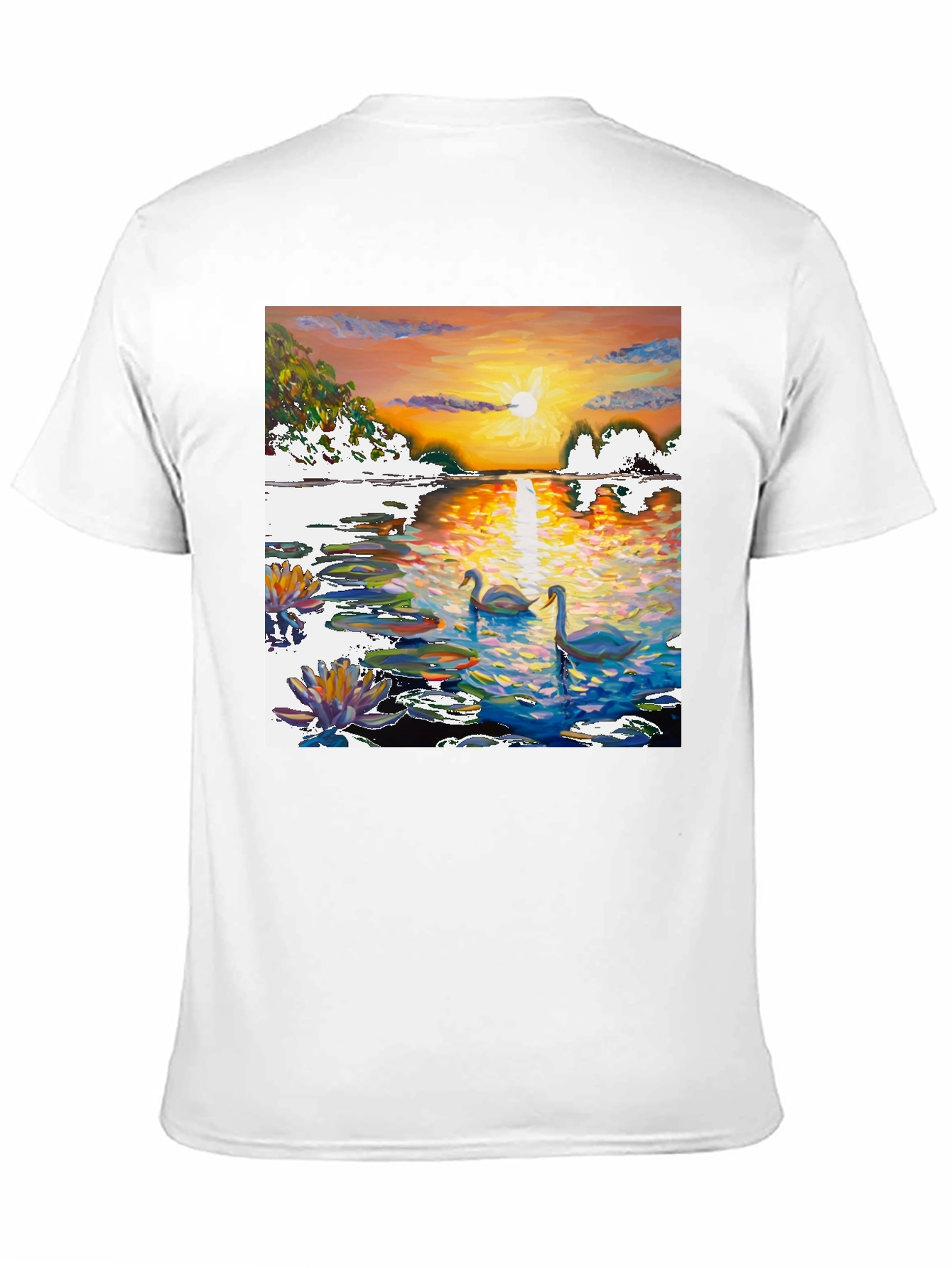 Black Swan Sunset Art T-Shirt view 11