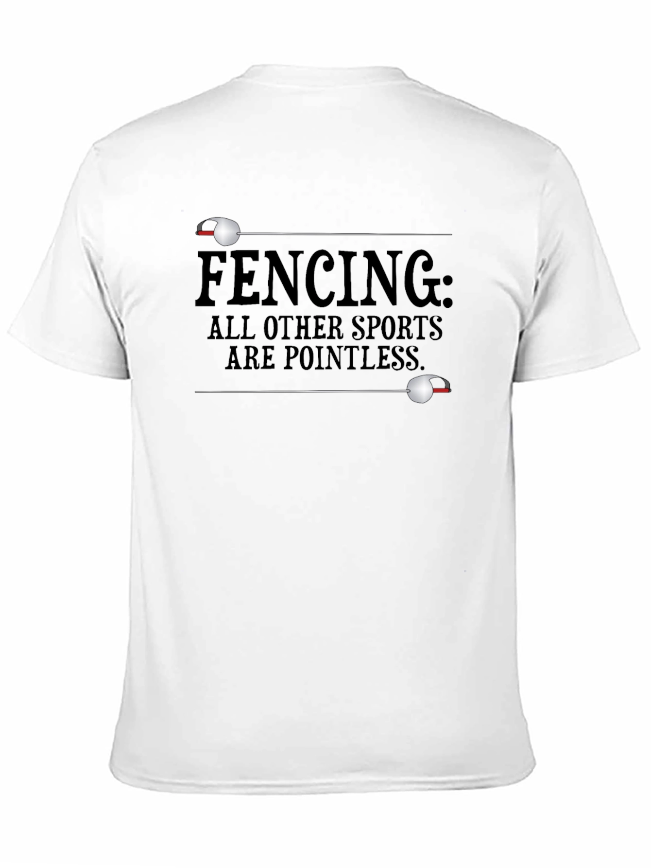Black Fencing Pointless Sports Graphic T-Shirt view 11