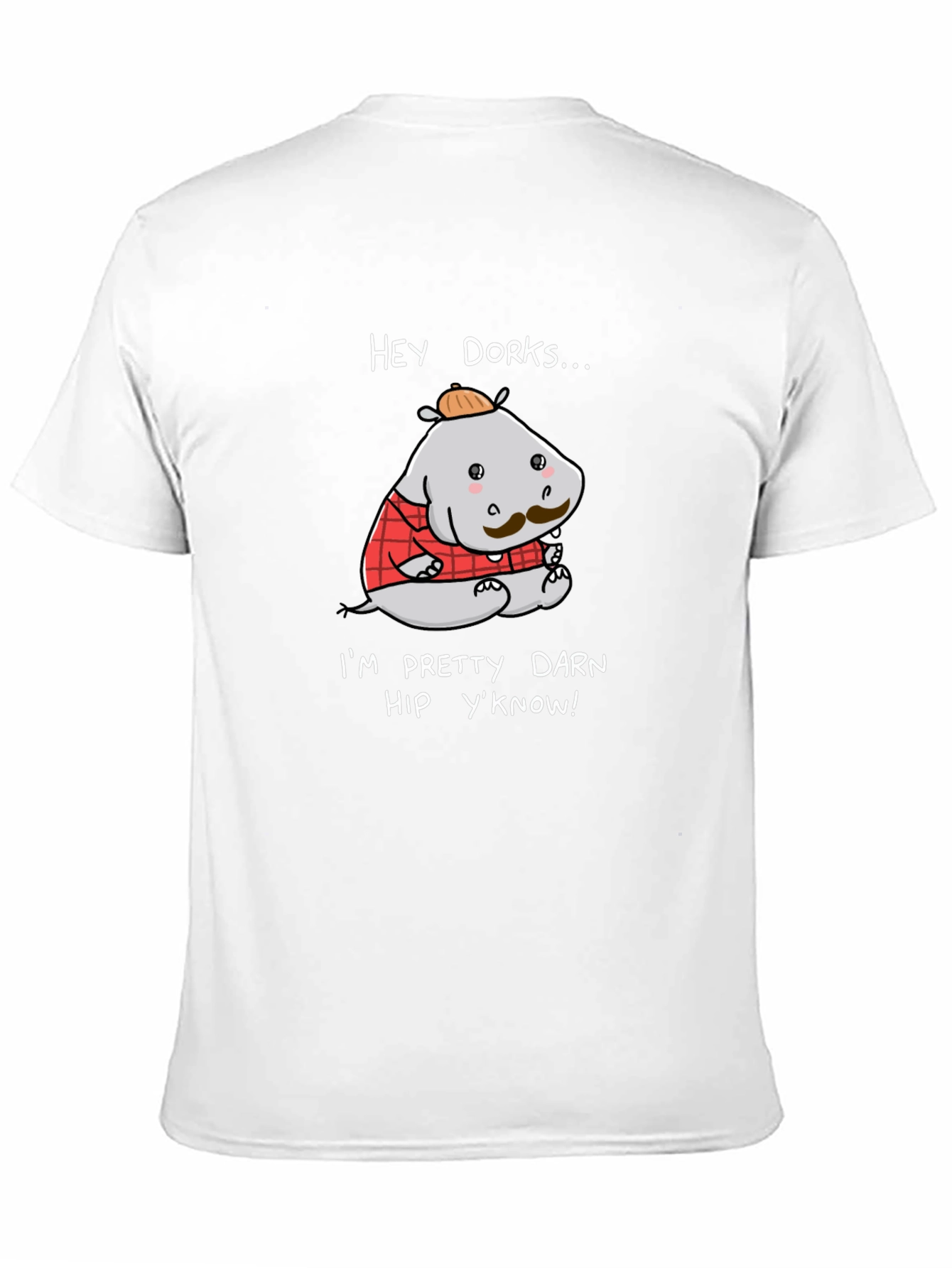 Black Hey Dorks Hip Hippo Graphic T-Shirt view 11