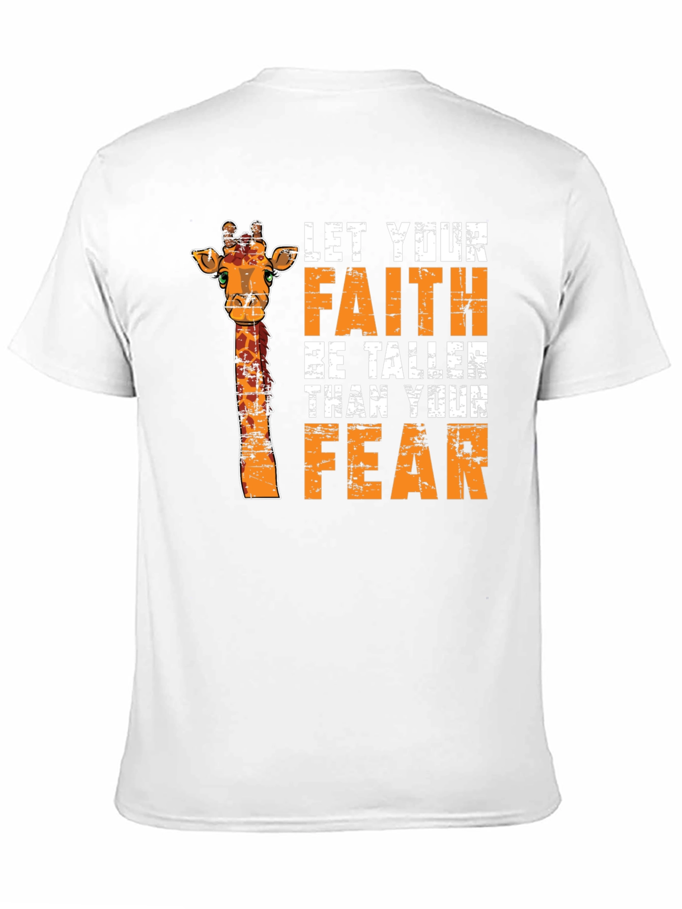 Black Faith Over Fear Giraffe Graphic Tee - Unisex Black T-Shirt view 11