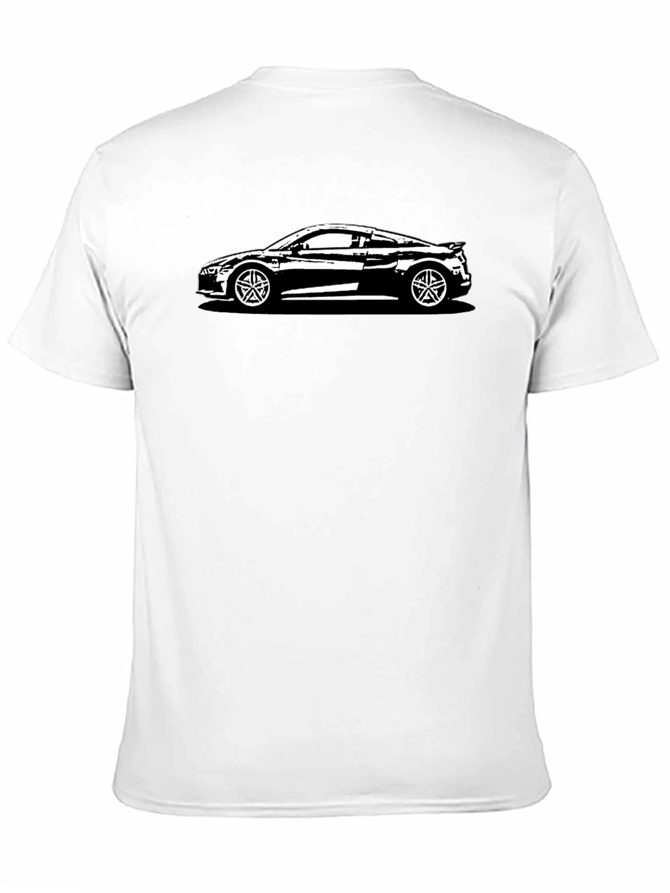 Black R8 Car Graphic Tee - Black Cotton T-Shirt view 11