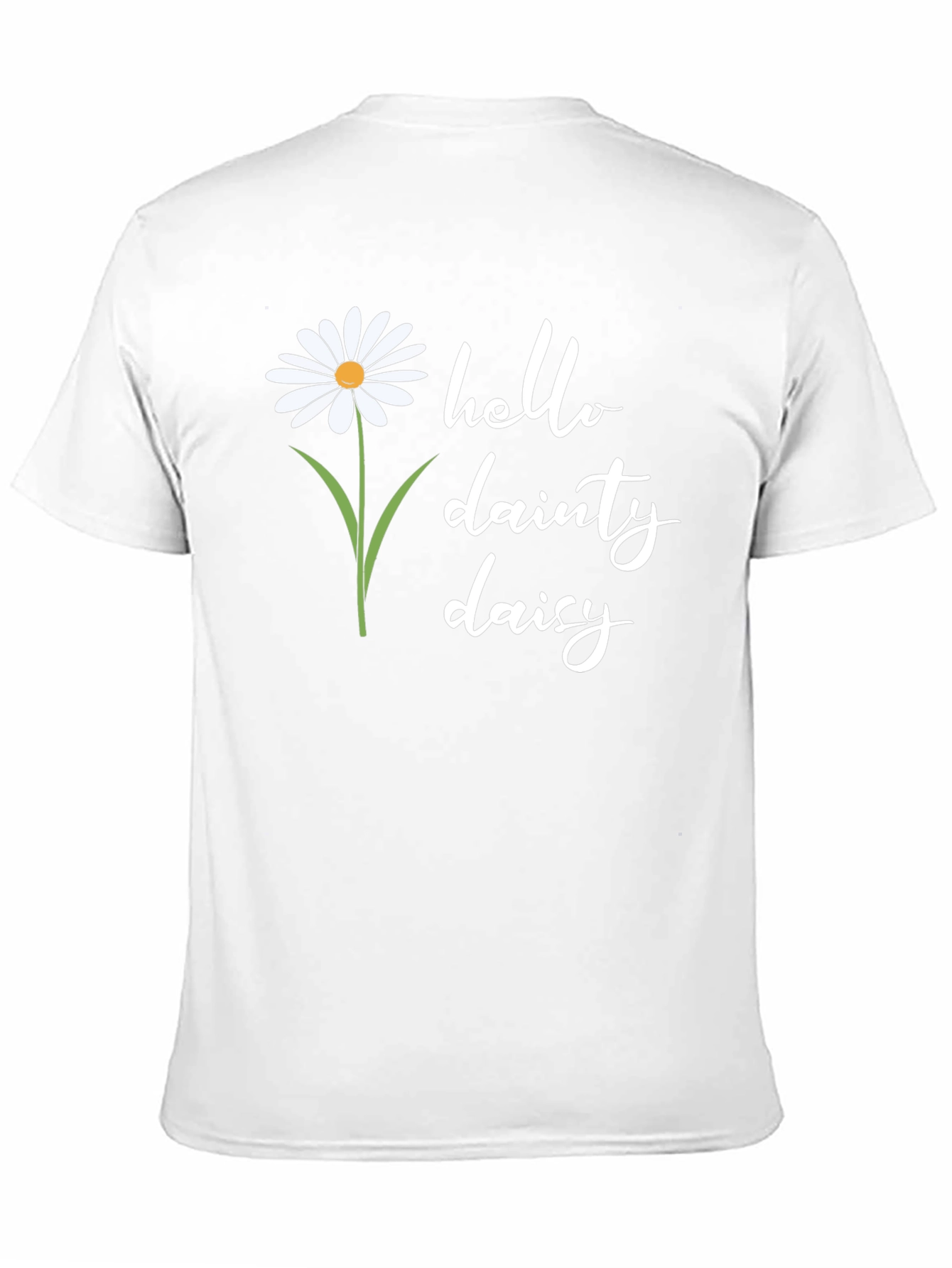Black Hello Dainty Daisy Graphic Tee - Black Unisex Shirt view 11