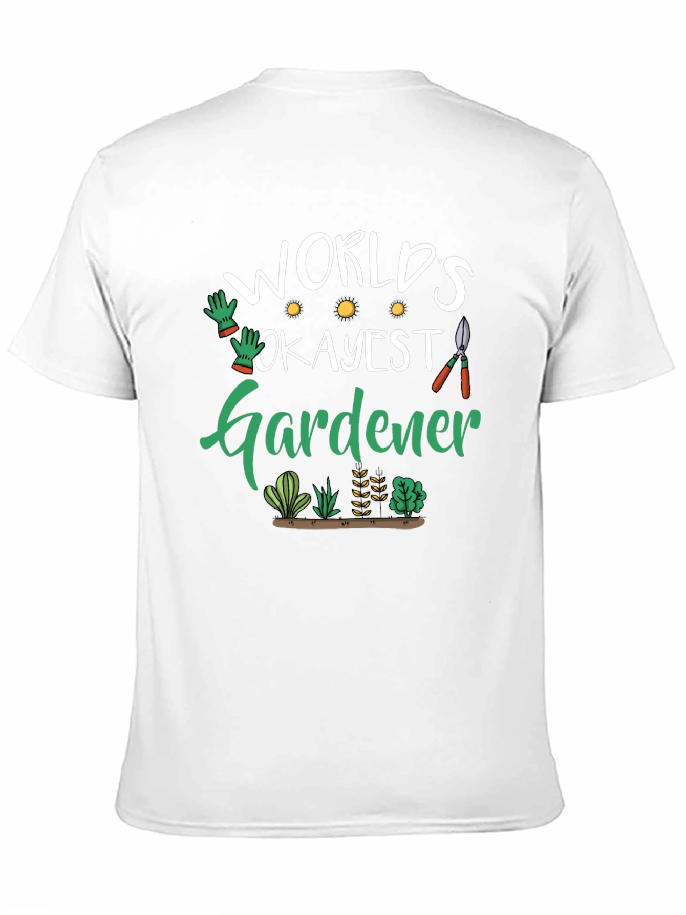Black World's Okayest Gardener T-Shirt - Black Cotton view 11