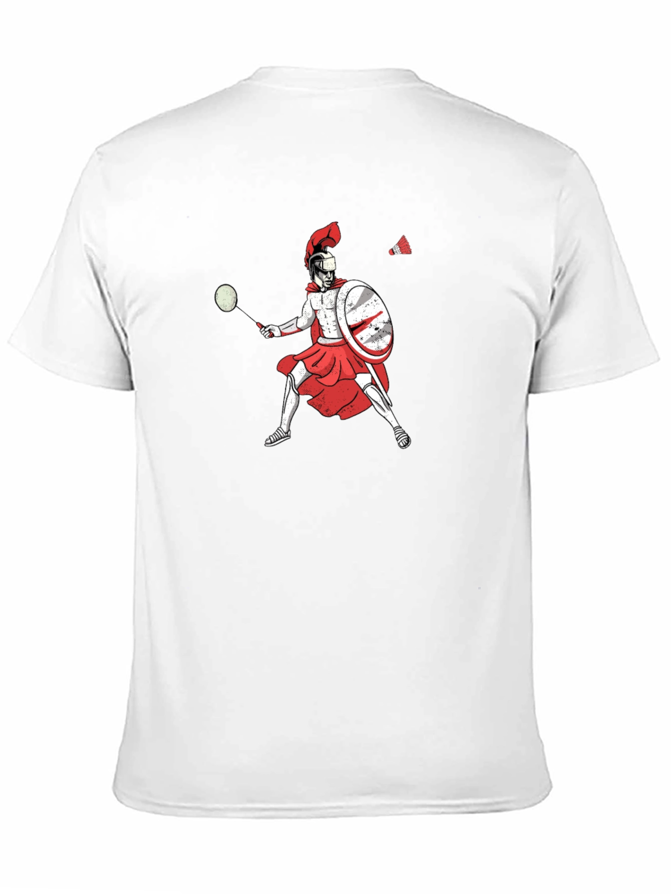 Black Spartan Badminton Player Graphic Tee view 11
