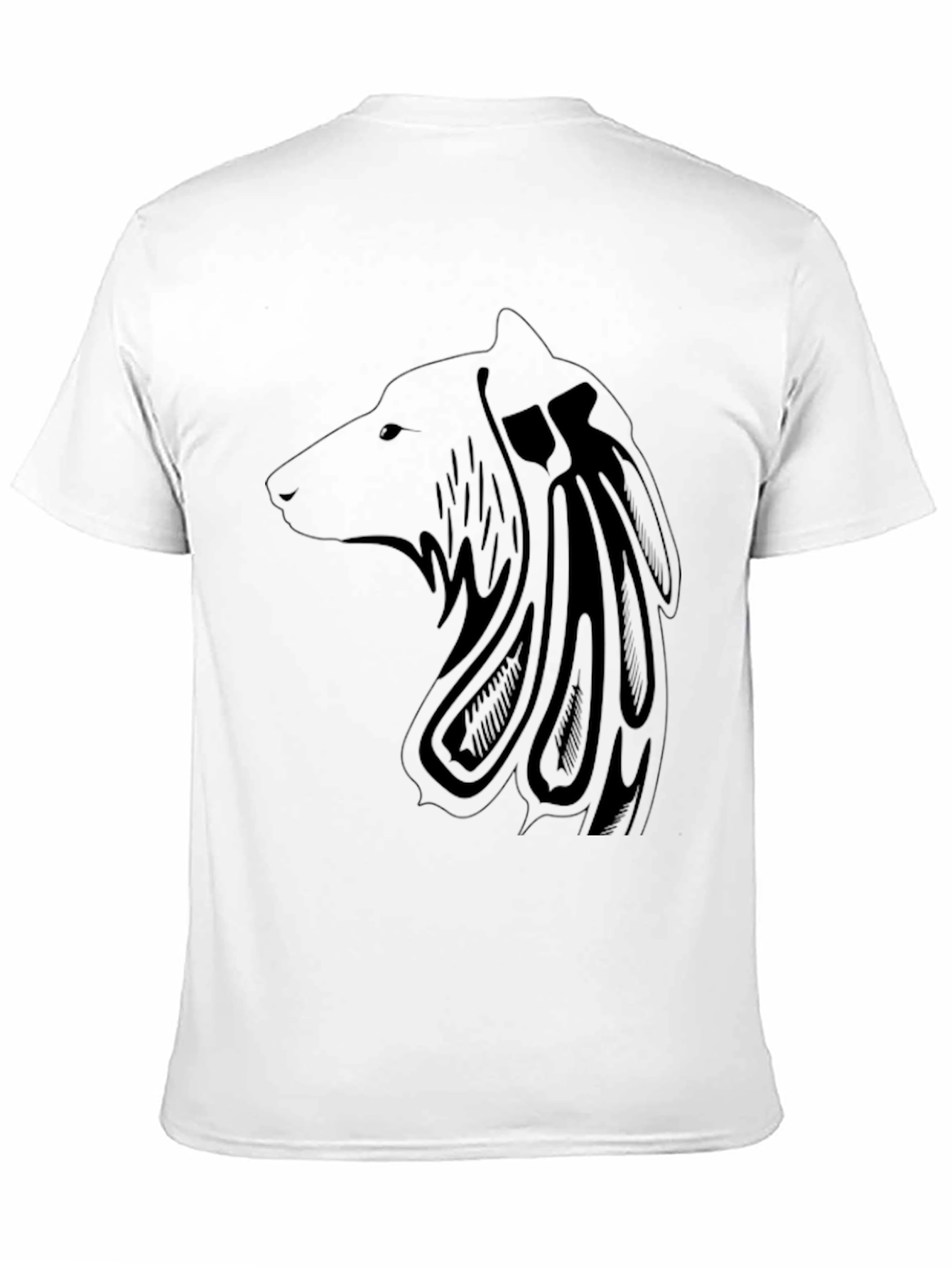 Black Men's Black Wolf Graphic Tee view 11