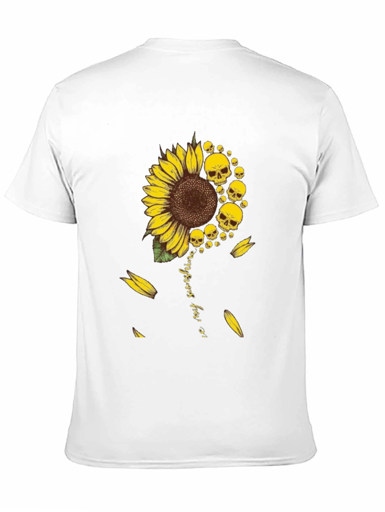Black Sunflower Skull Graphic T-Shirt - You Are My Sunshine Tee view 11