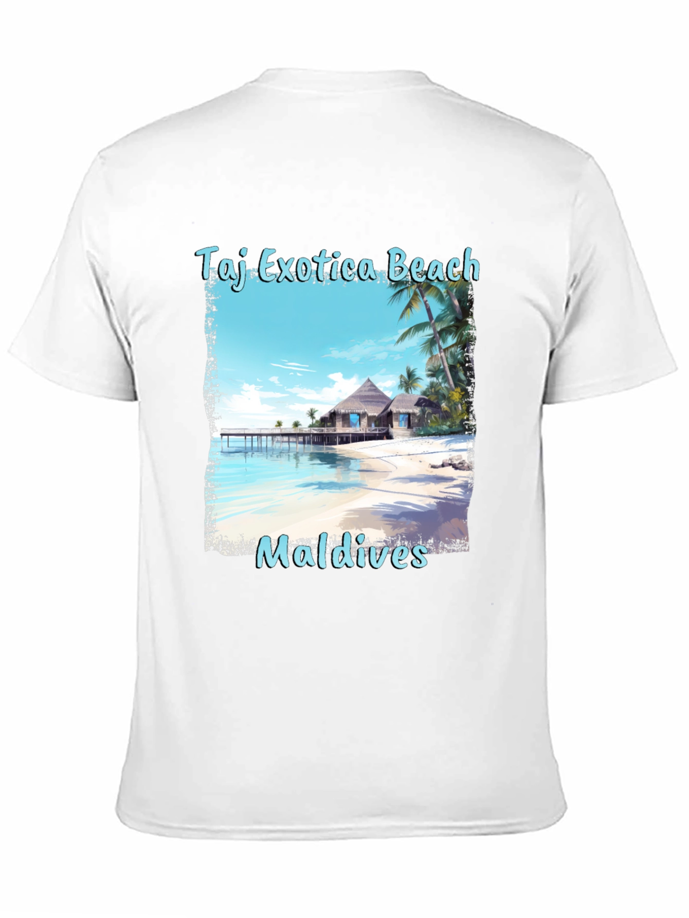 Black Taj Exotica Beach Maldives T-Shirt view 11