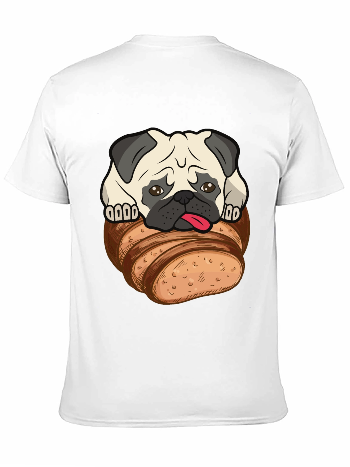 Black Pug in Bread Loaf Graphic T-Shirt view 11