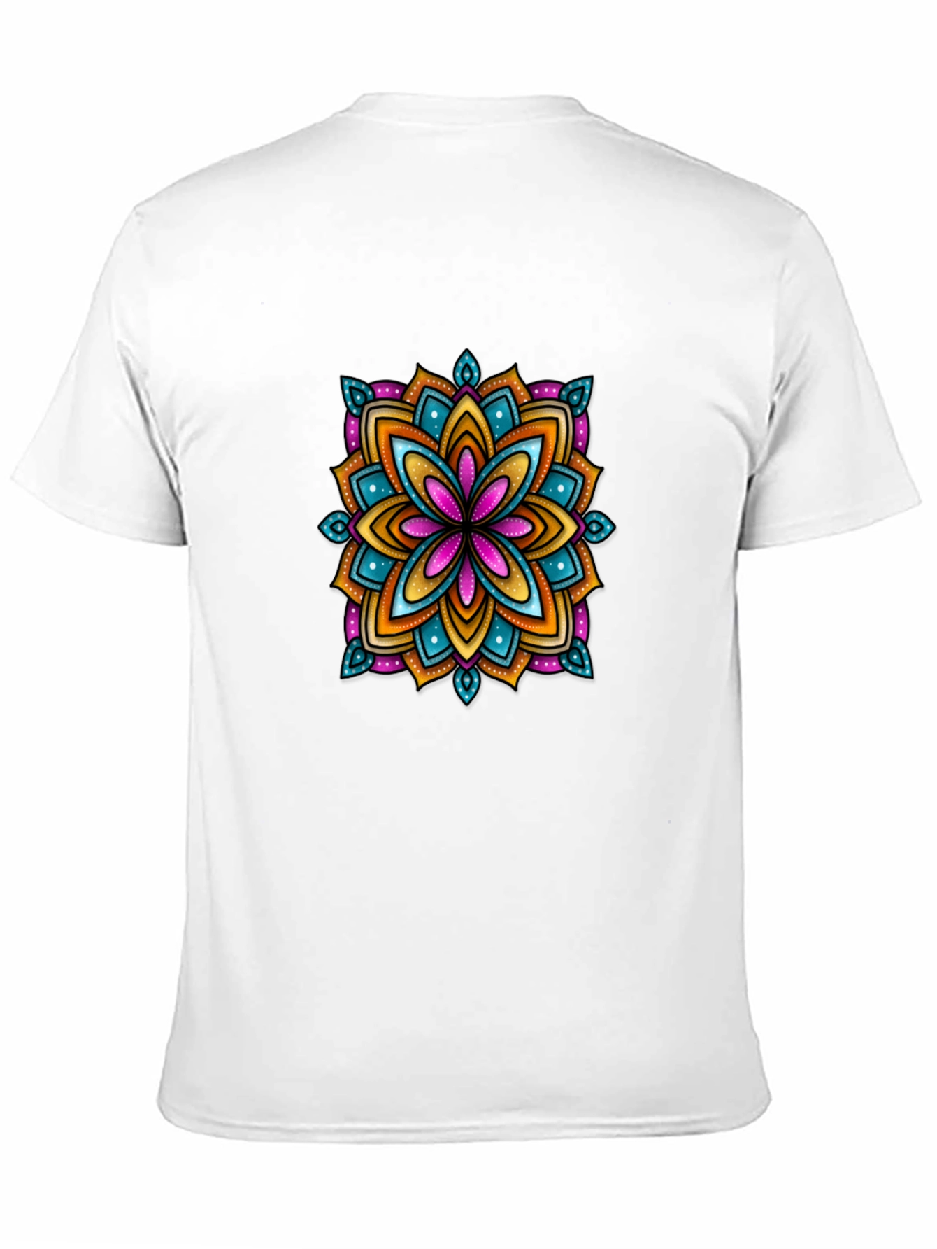 Black Vibrant Mandala Graphic Black T-Shirt view 11
