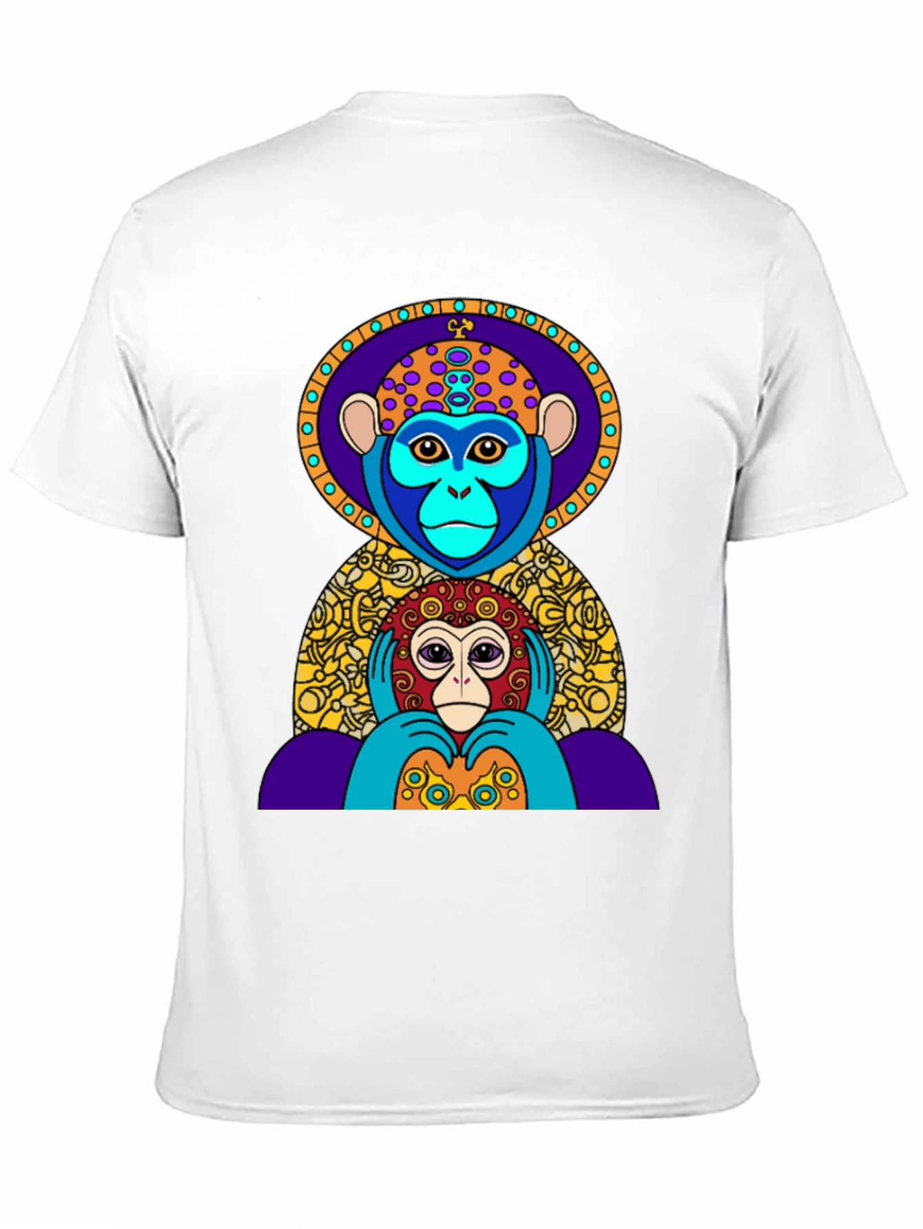 Black Colorful Monkey Graphic Tee - Artistic Design view 11