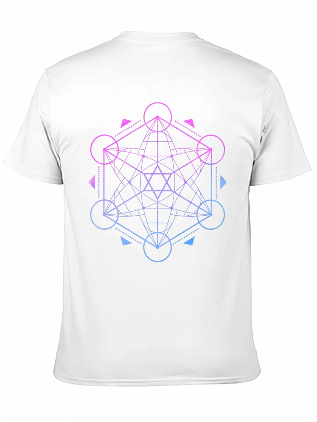 Black Geometric Metatron's Cube T-Shirt view 11