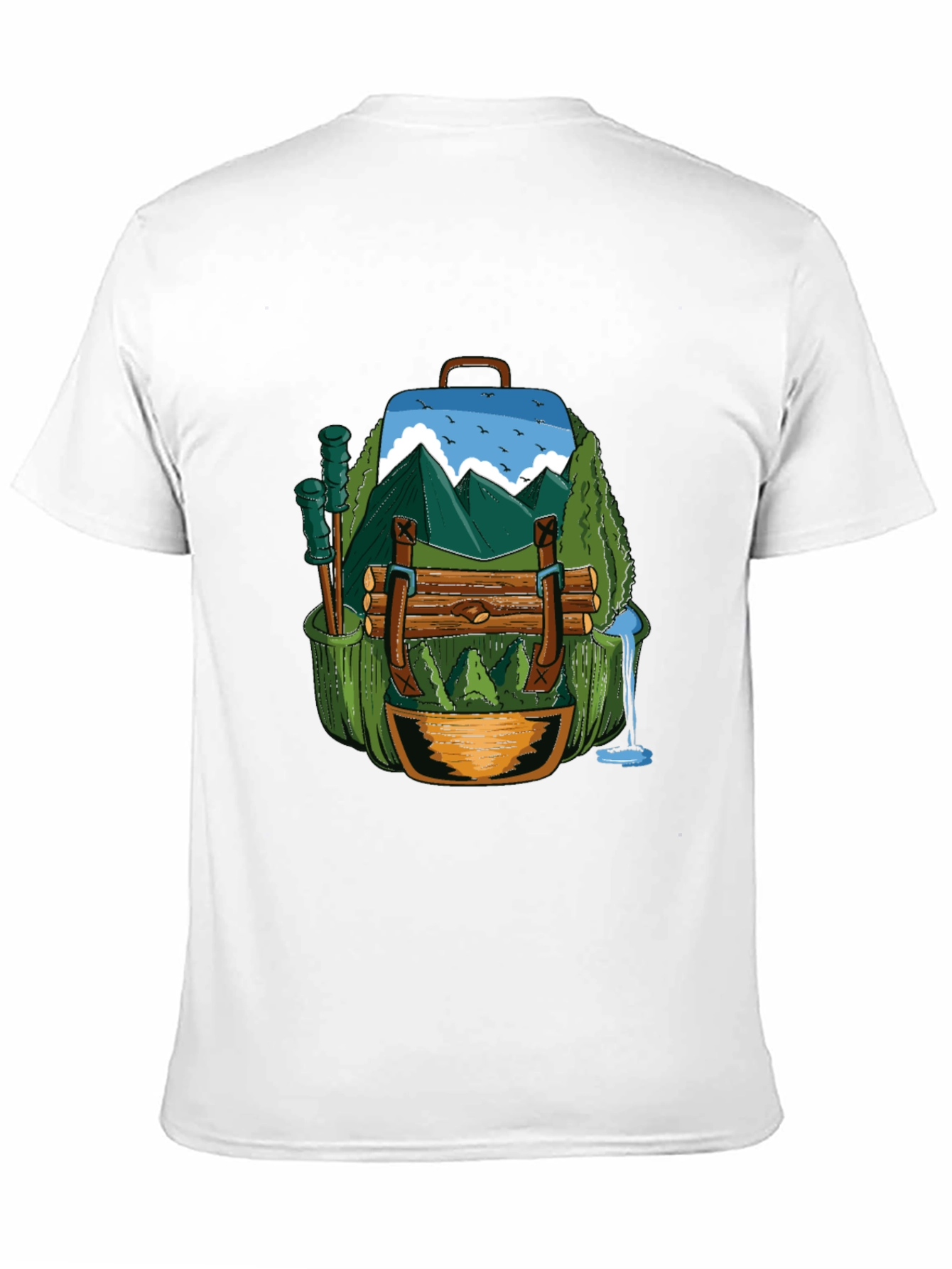 Black Nature Backpack T-Shirt: Adventure Ready view 11