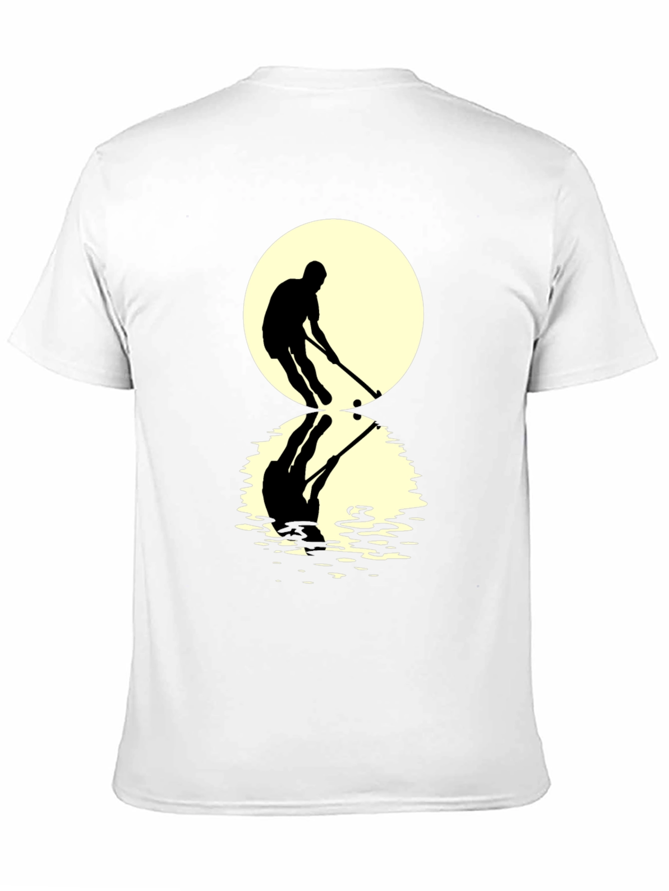 Black Hockey Player Reflection Graphic Tee - Black view 11