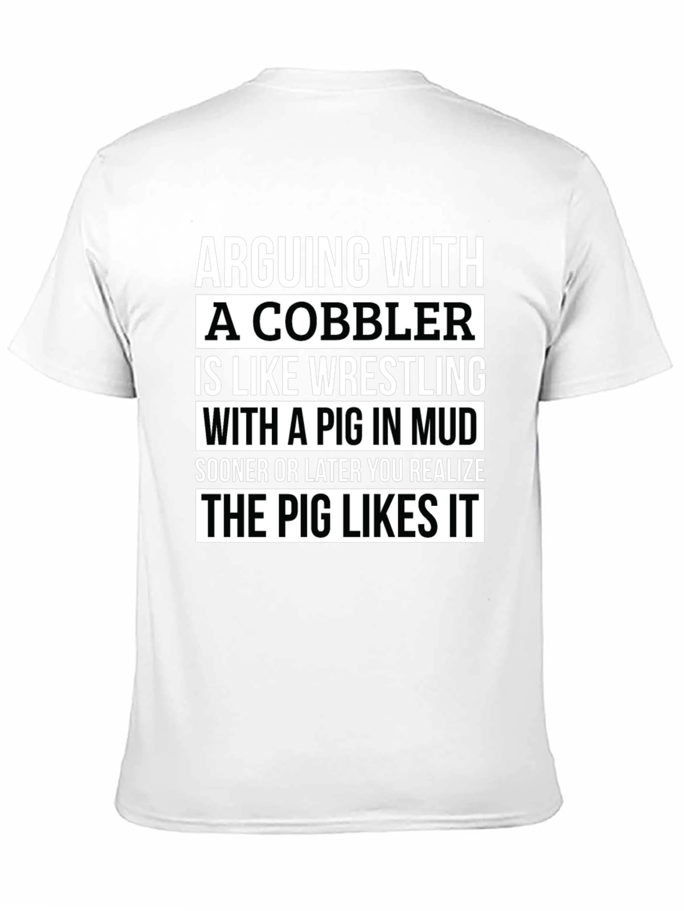 Black Funny Cobbler Pig Mud Wrestling T-Shirt view 11