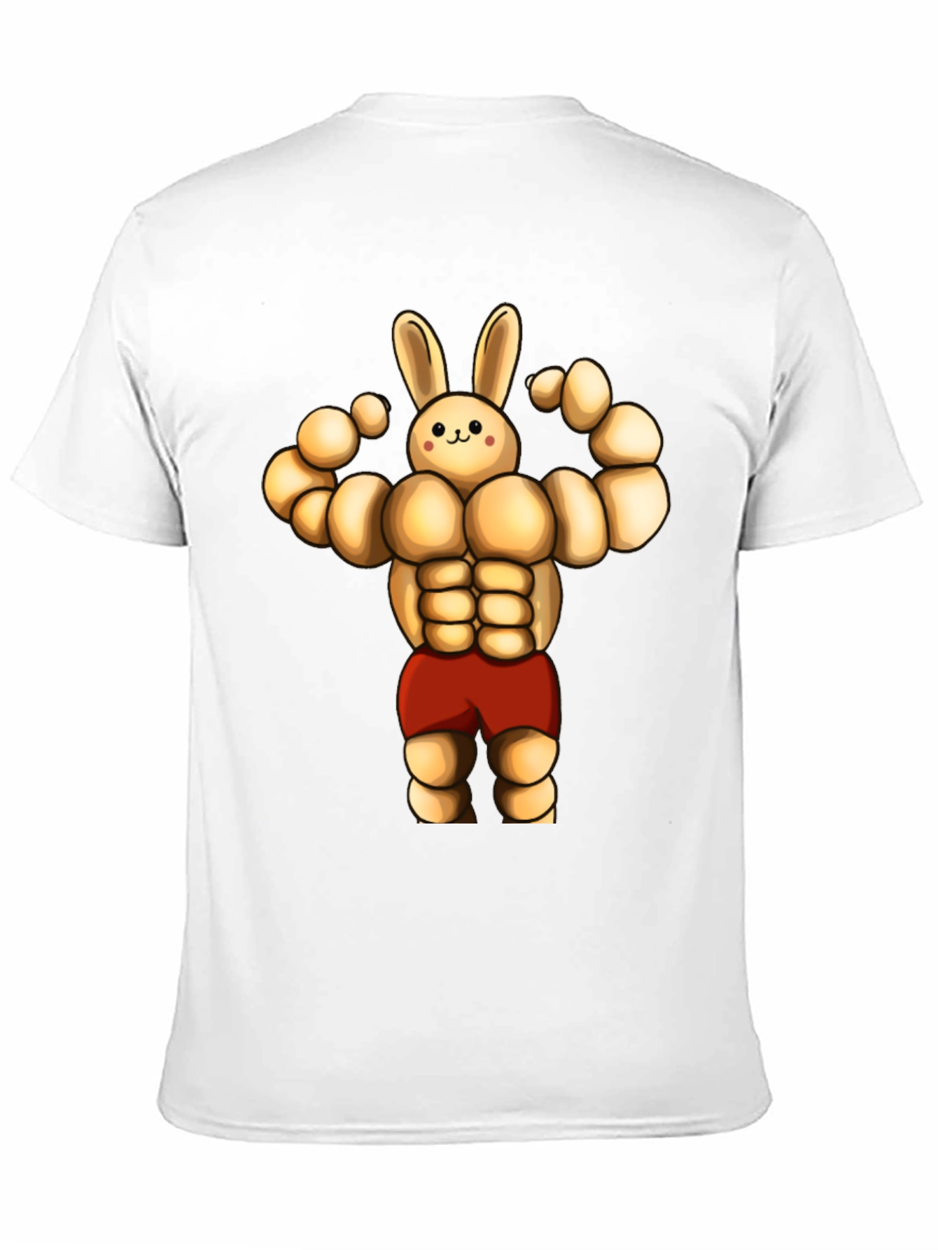 Black Funny Muscle Bunny T-Shirt view 11