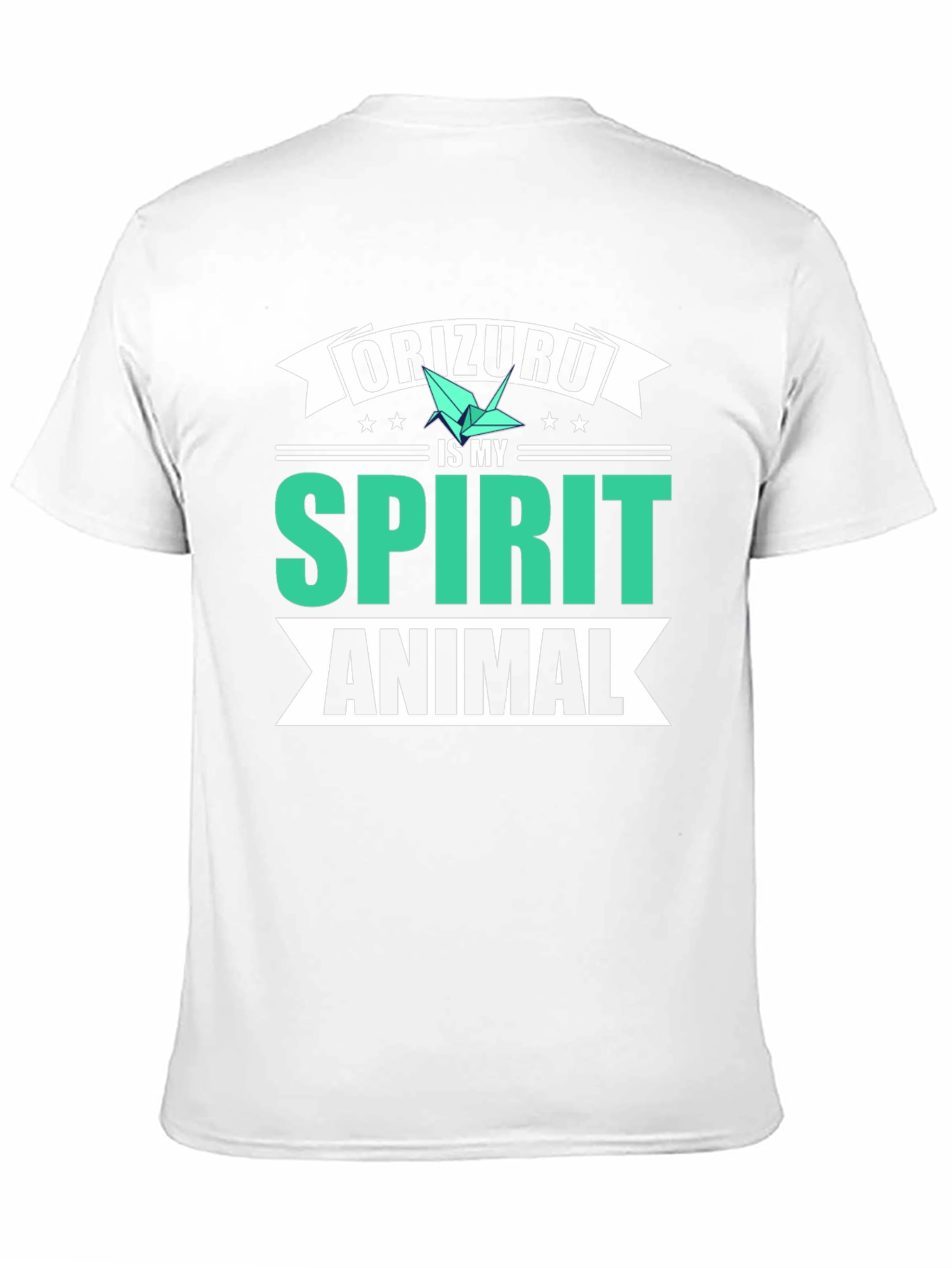 Black Orizuru Spirit Animal Black Graphic T-Shirt view 11